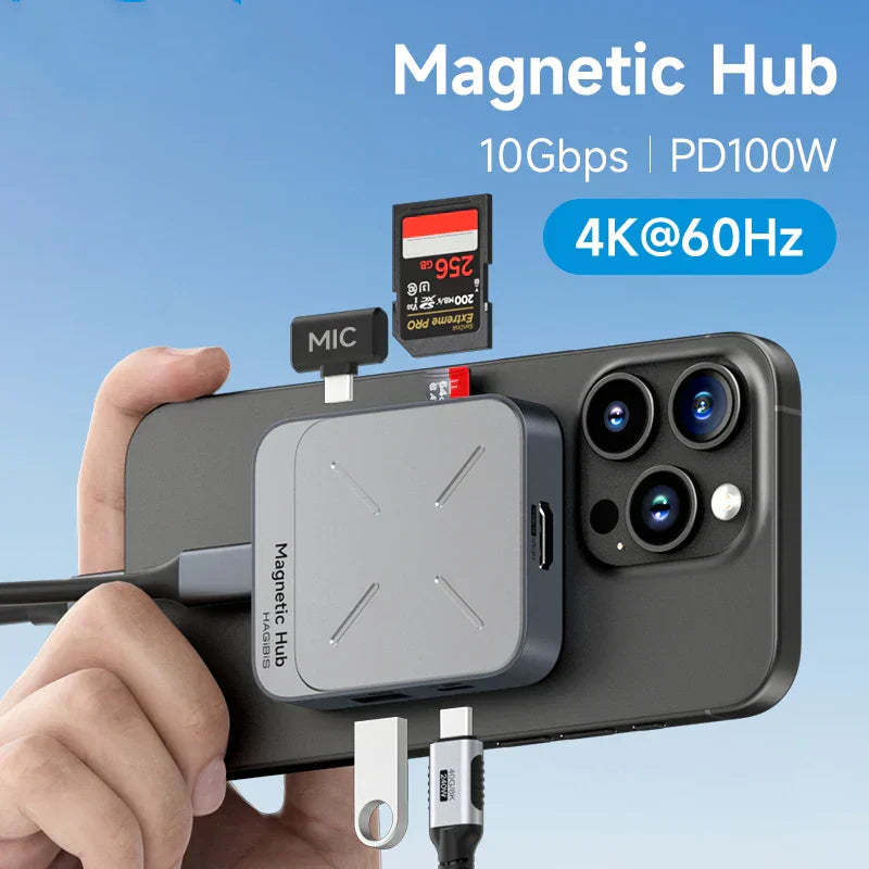 Magnetic M.2 2230 SSD Enclosure 7-in-1 USB C Hub