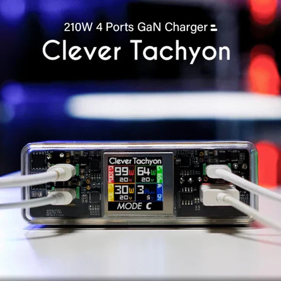 Clever:210W GAN Fast Laptop Charging Block with Display