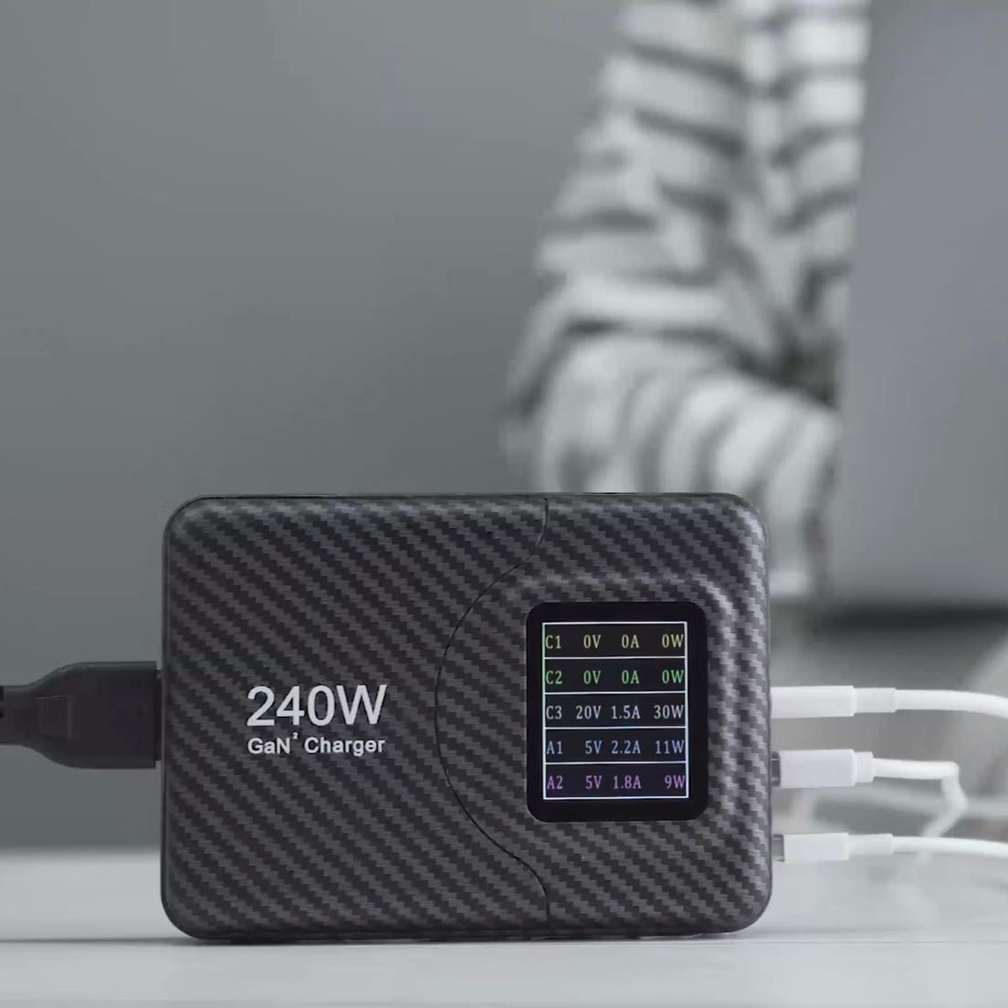 PD240W Powerful 5-in-1 GaN Display Charger