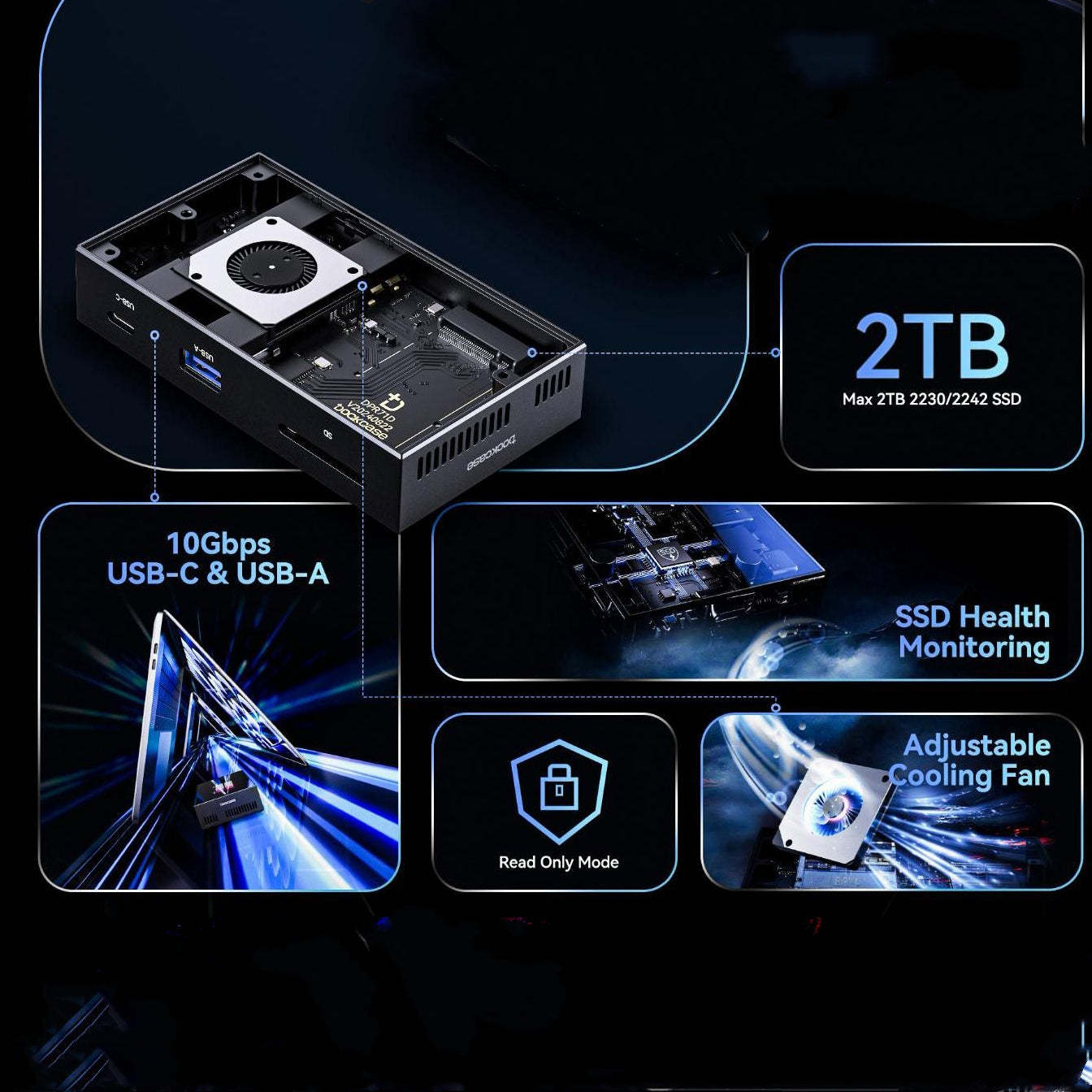 Dockcase Smart USB-C Hub 7-in-1 with M.2 SSD Enclosure