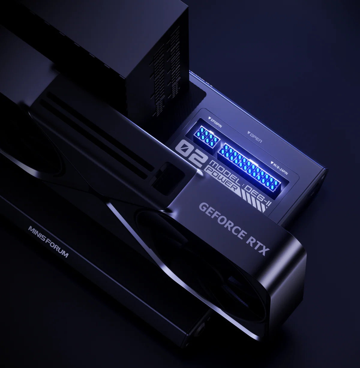 Minisforum DEG2 eGPU dock with Thunderbolt 5, OCuLink, IO ports and 140W + 30W PD