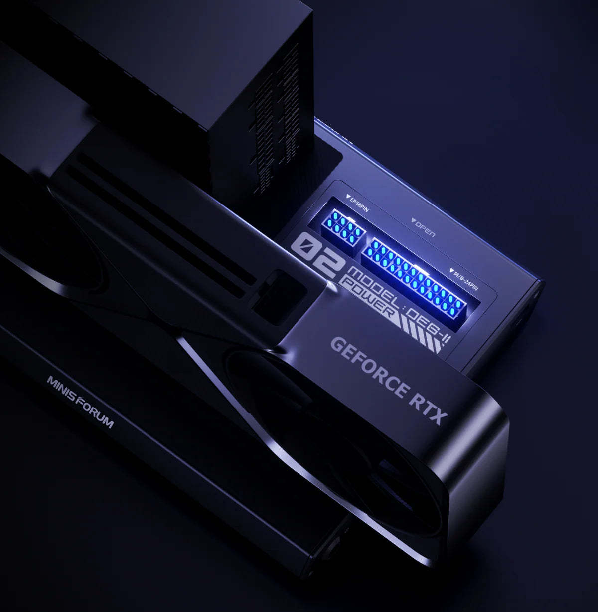 Minisforum DEG2 eGPU dock with Thunderbolt 5, OCuLink, IO ports and 140W + 30W PD