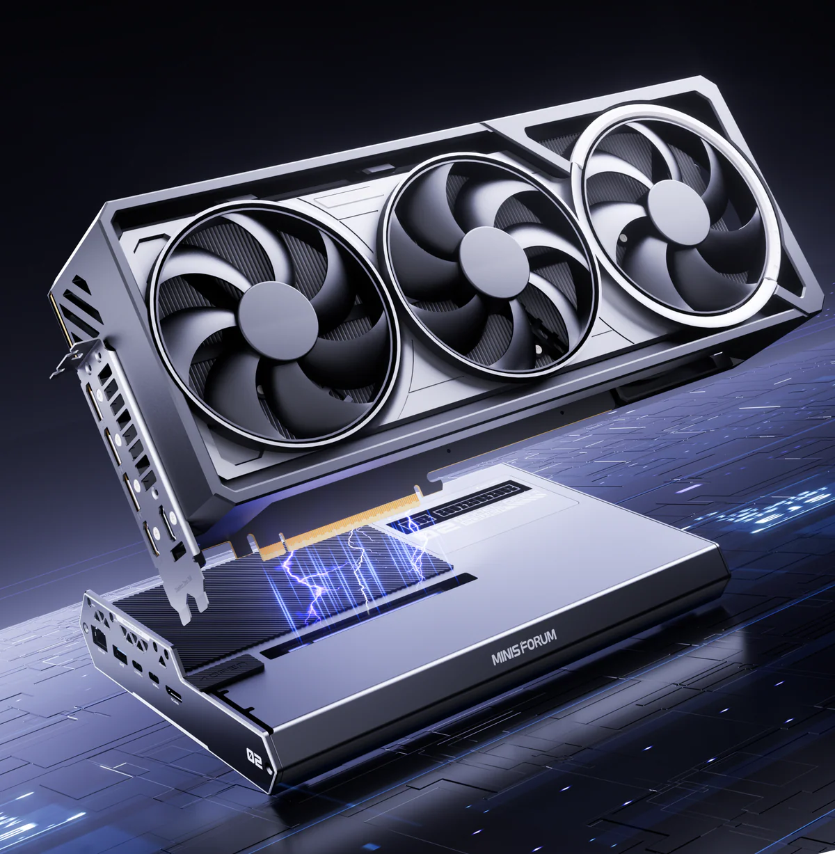 Minisforum DEG2 eGPU dock with Thunderbolt 5, OCuLink, IO ports and 140W + 30W PD