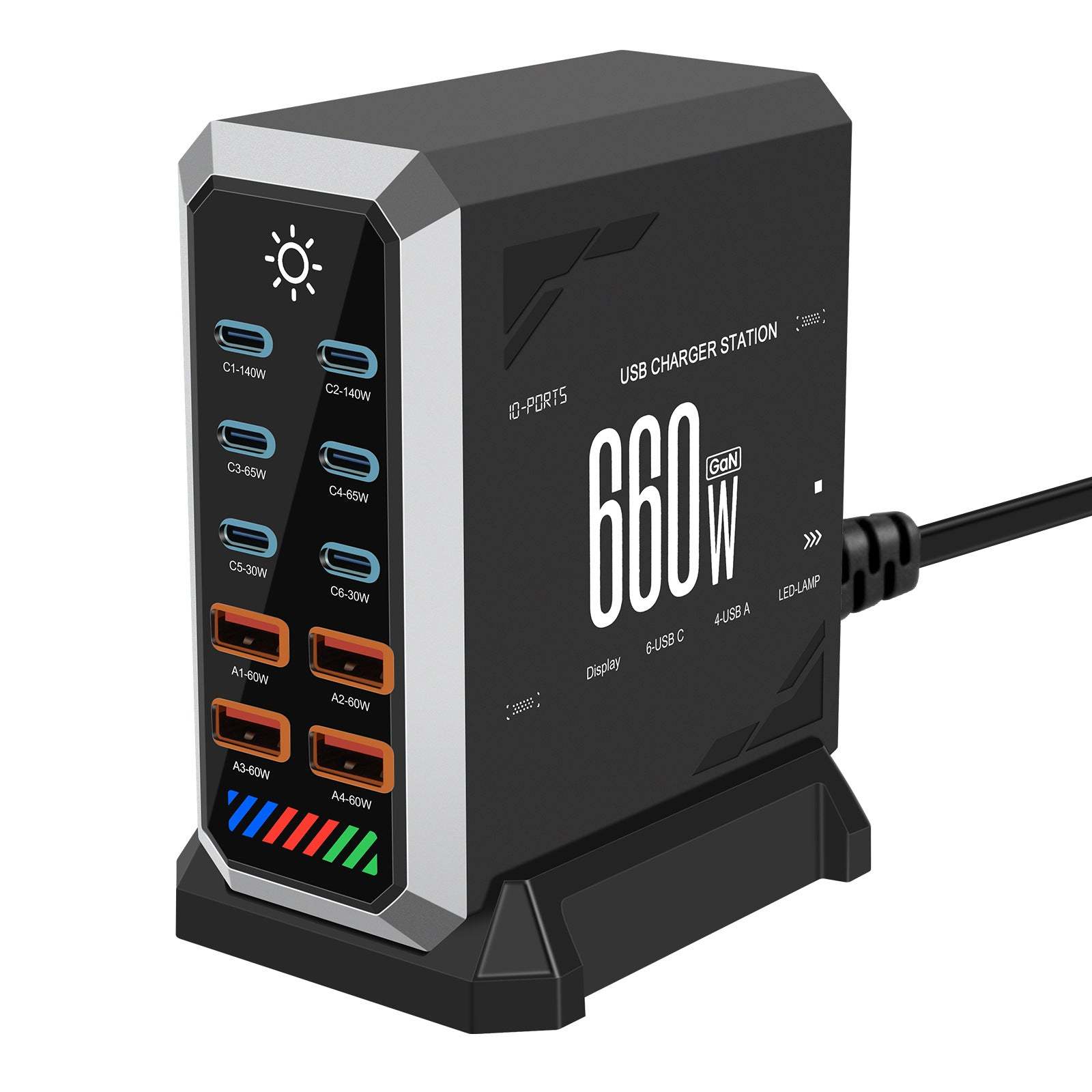 660W GaN 10Ports USB-C Charger Station