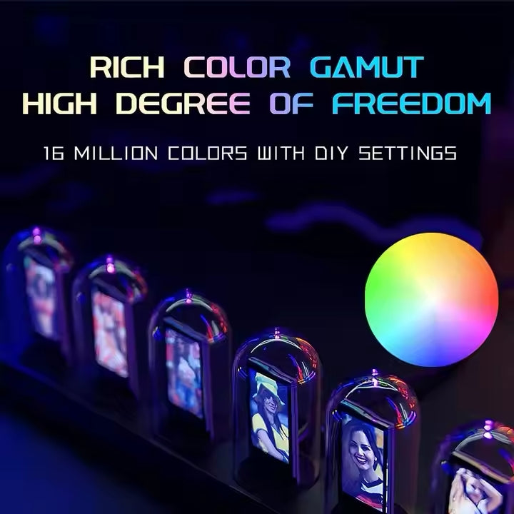 Nixie Tube RGB Retro IPS Glows Digital Clock
