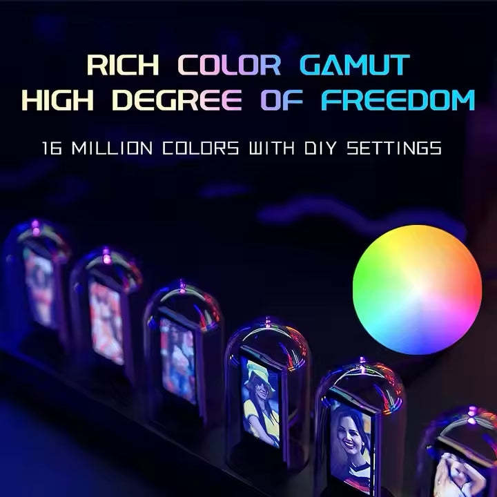 Nixie Tube RGB Retro IPS Glows Digital Clock