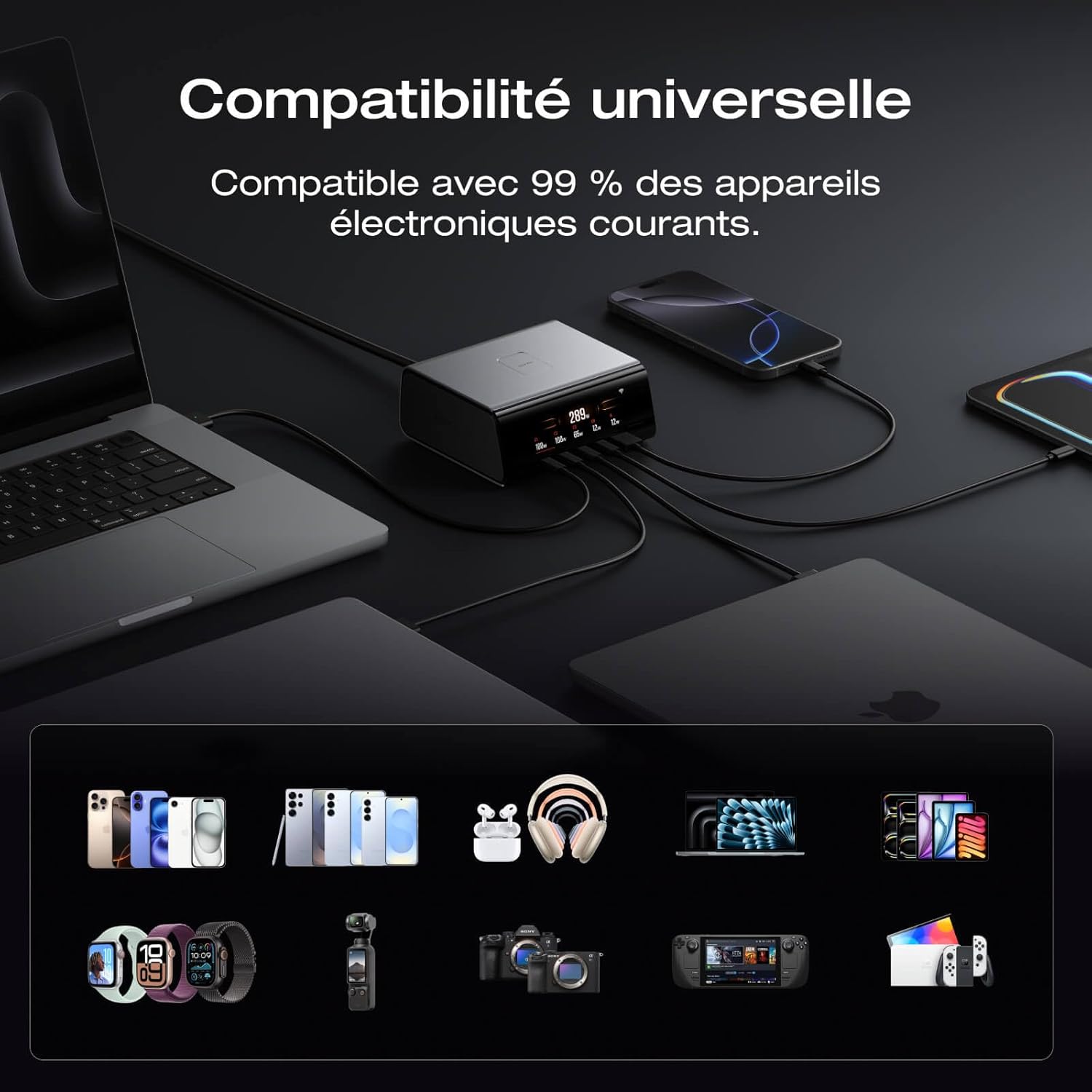 Ecoflow RAPID Pro 320W Docking Station, 4xUSB-C, 1xUSB-A, GaN