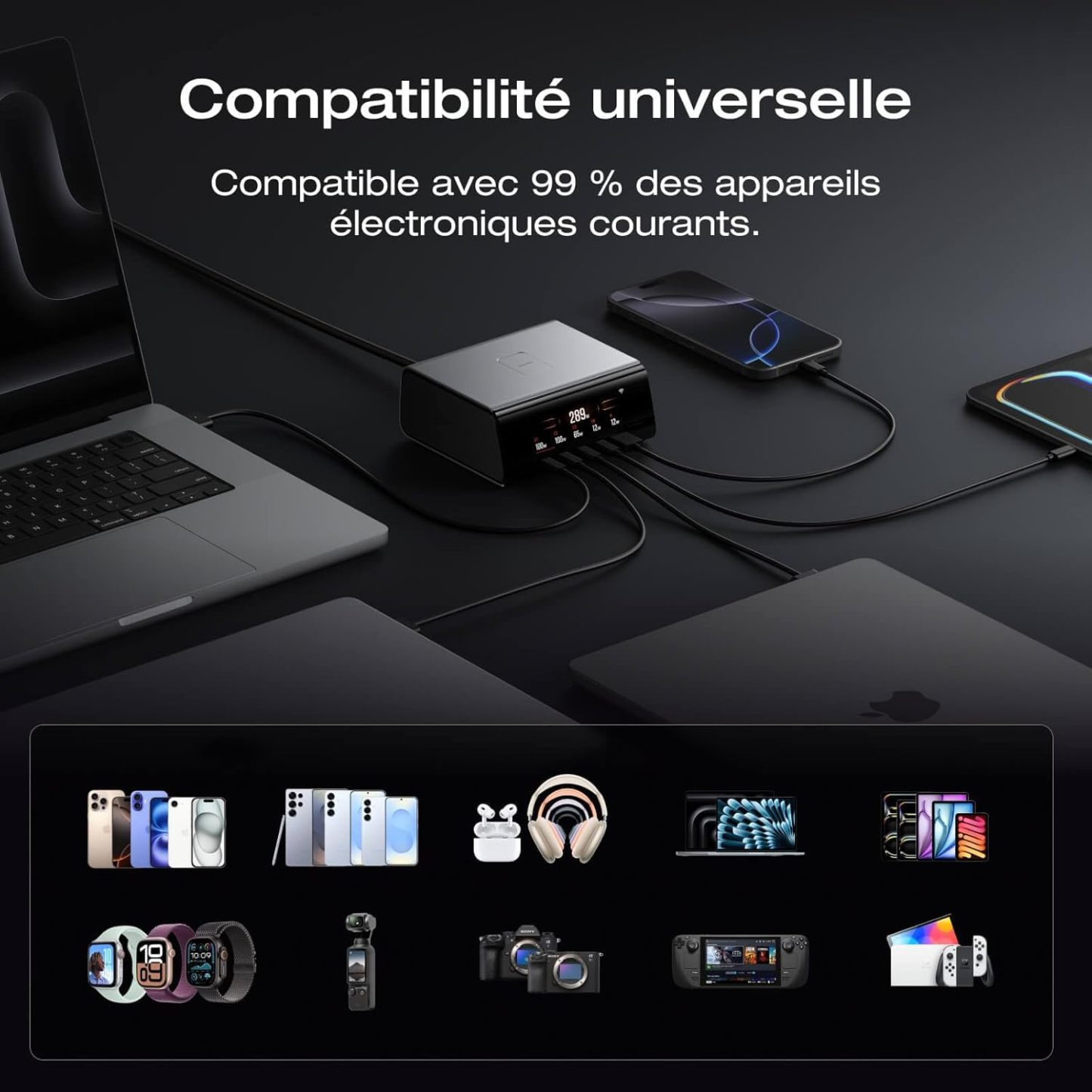 Ecoflow RAPID Pro 320W Docking Station, 4xUSB-C, 1xUSB-A, GaN