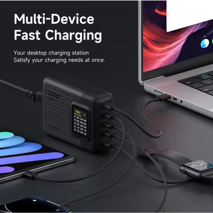 PD200W GaN 5Port Fast Charging with LCD Display