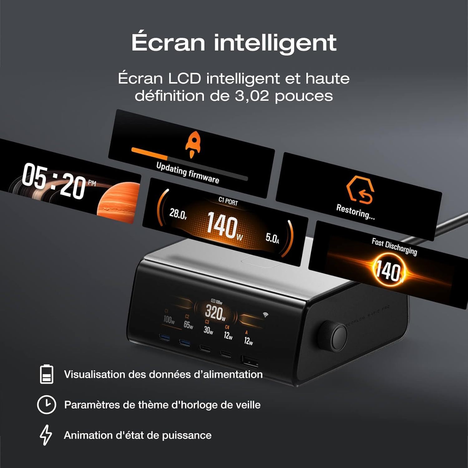 Ecoflow RAPID Pro 320W Docking Station, 4xUSB-C, 1xUSB-A, GaN