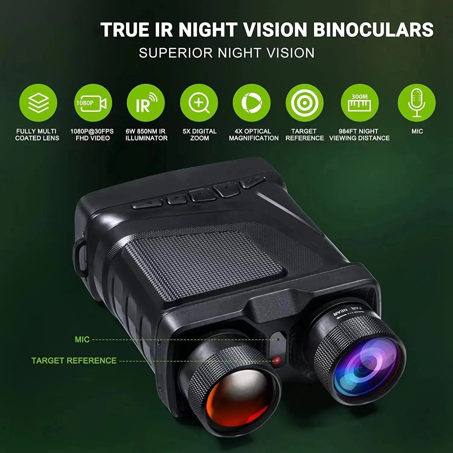 See the Full Colour Night with HD 5X Digital Zoom of True 4K Vision