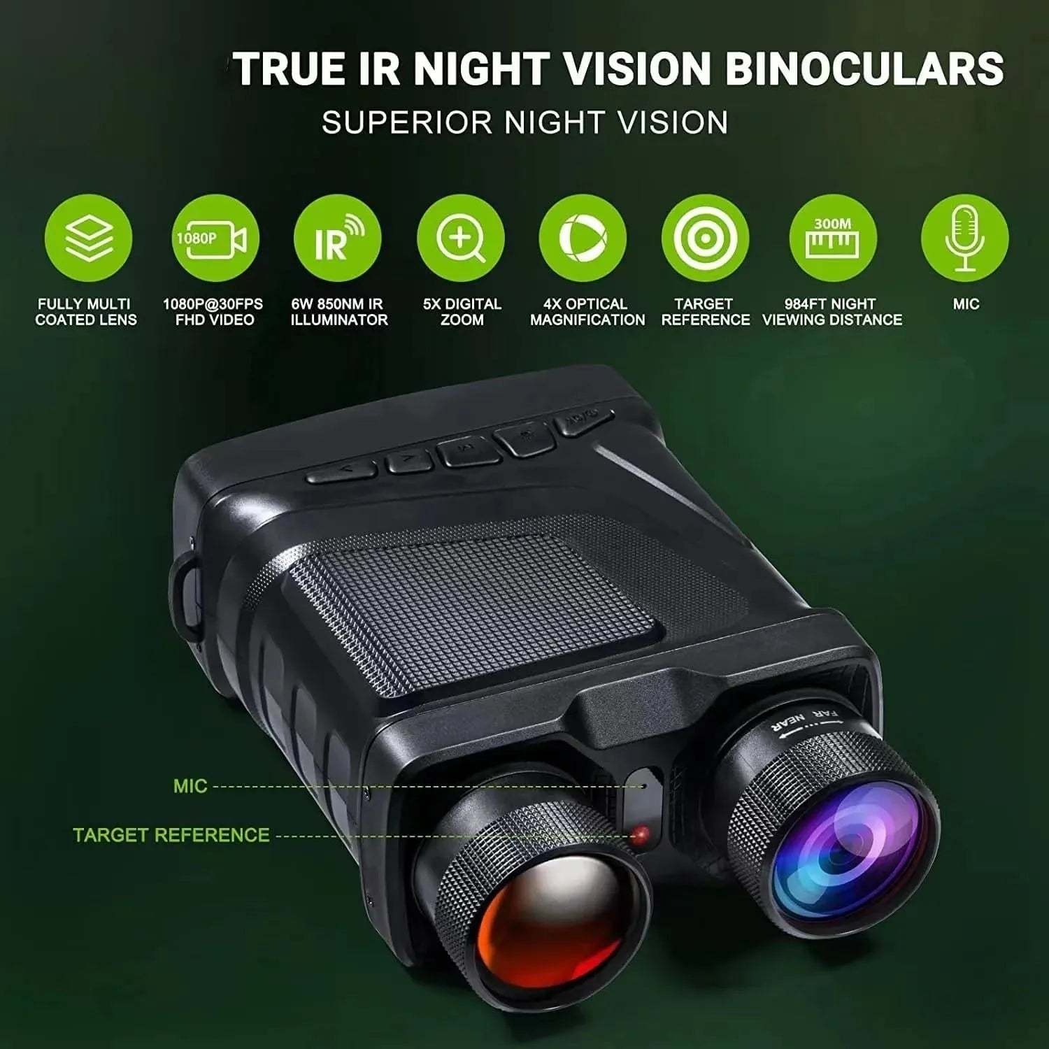 See the Full Colour Night with HD 5X Digital Zoom of True 4K Vision
