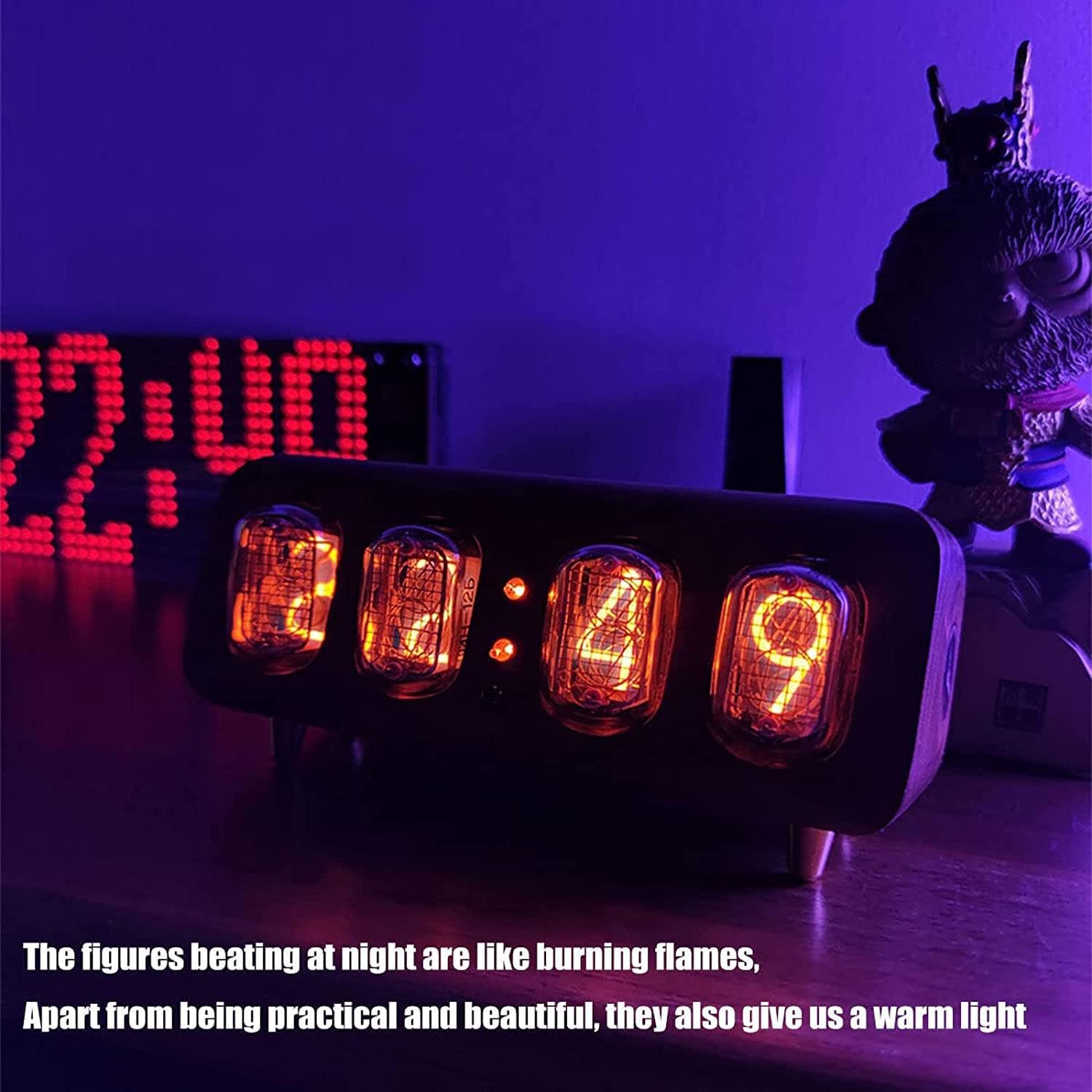 Nixie IN12 Glow Tube Solid Wood Clock