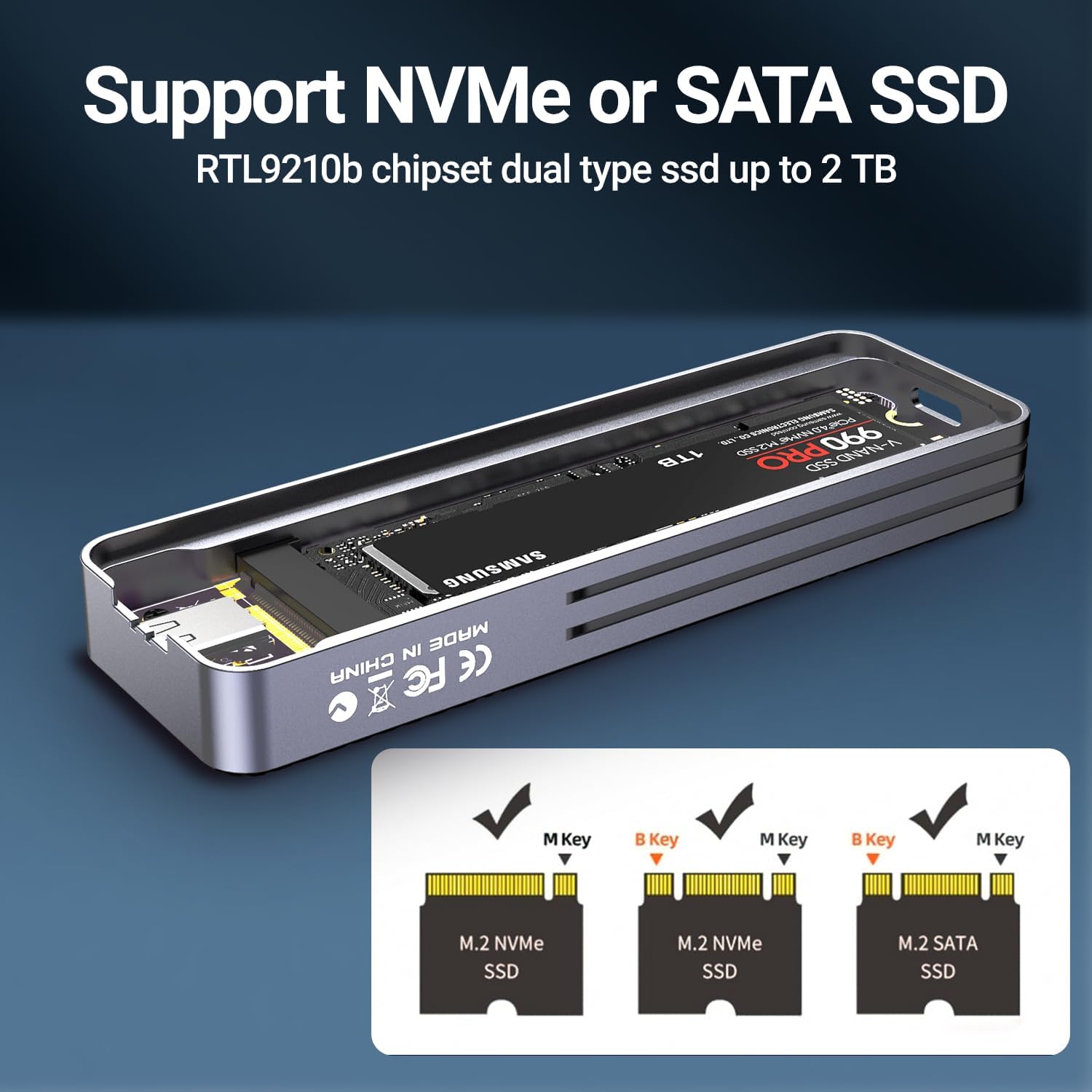 JEYI Visual Smart M.2 Enclosure with Touchscreen and RGB