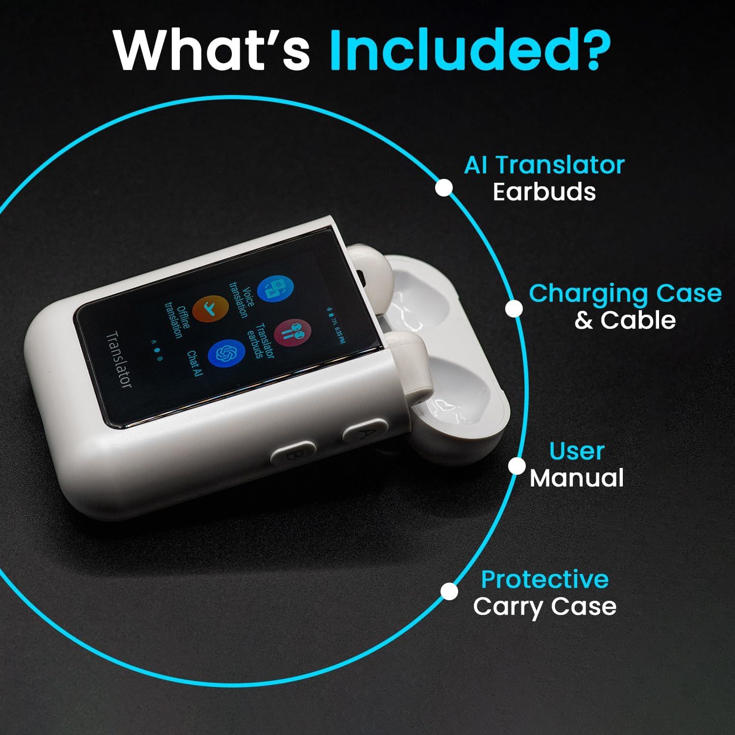 Chat GPT Real-Time AI Language Translator with Touch Screen Earbuds