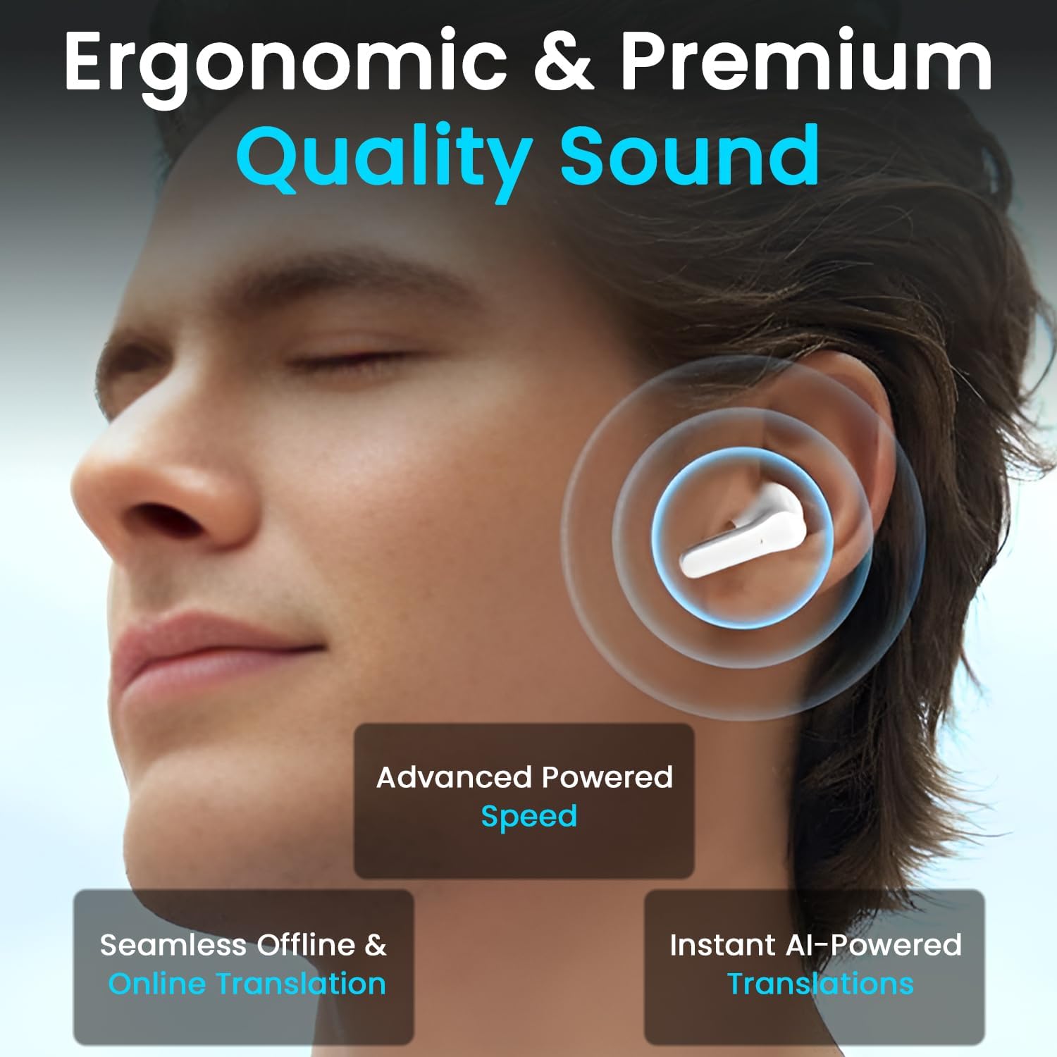 Chat GPT Real-Time AI Language Translator with Touch Screen Earbuds