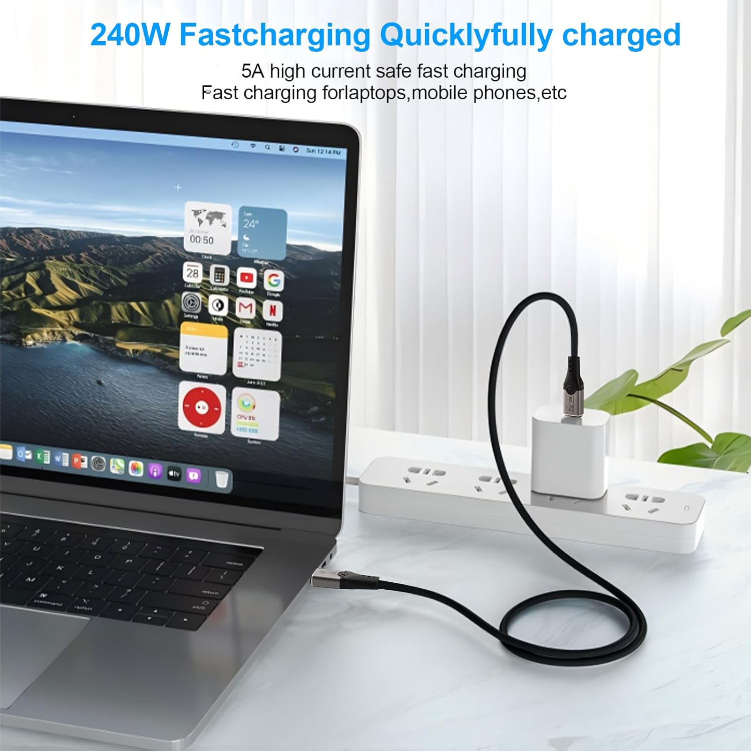 Thunderbolt5 80Gbps 240W Cable Wtih Nylon Braided