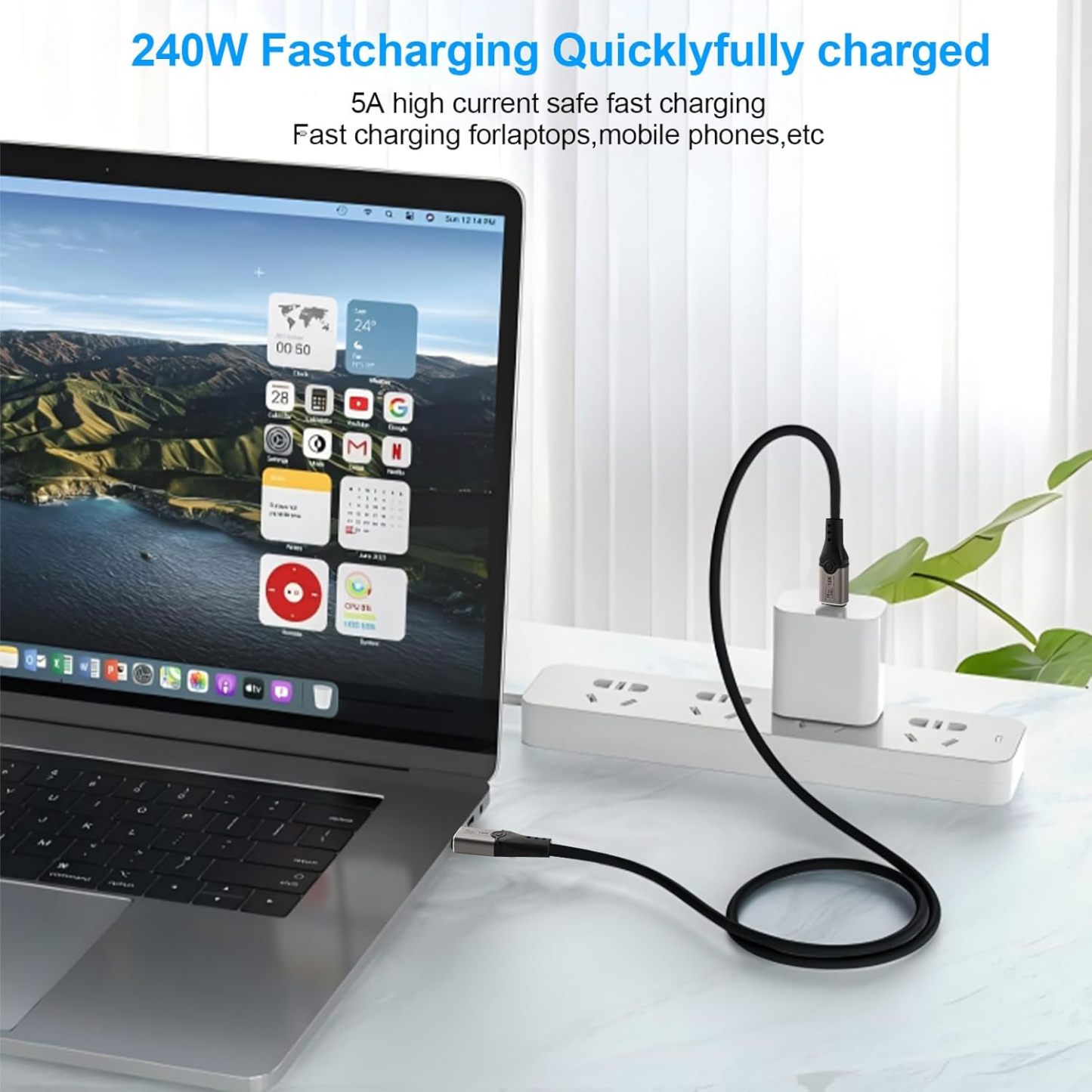 Thunderbolt5 80Gbps 240W Cable Wtih Nylon Braided