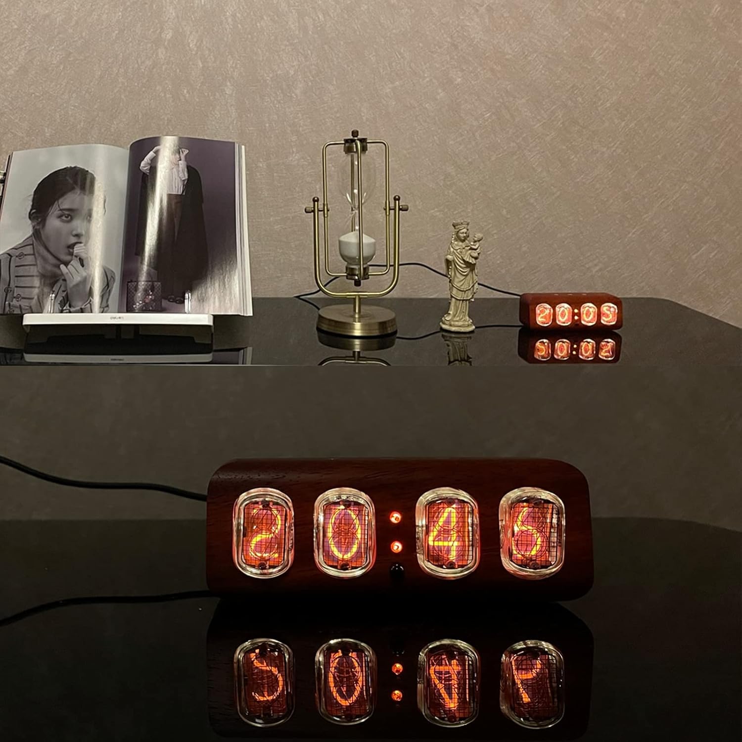Nixie IN12 Glow Tube Solid Wood Clock