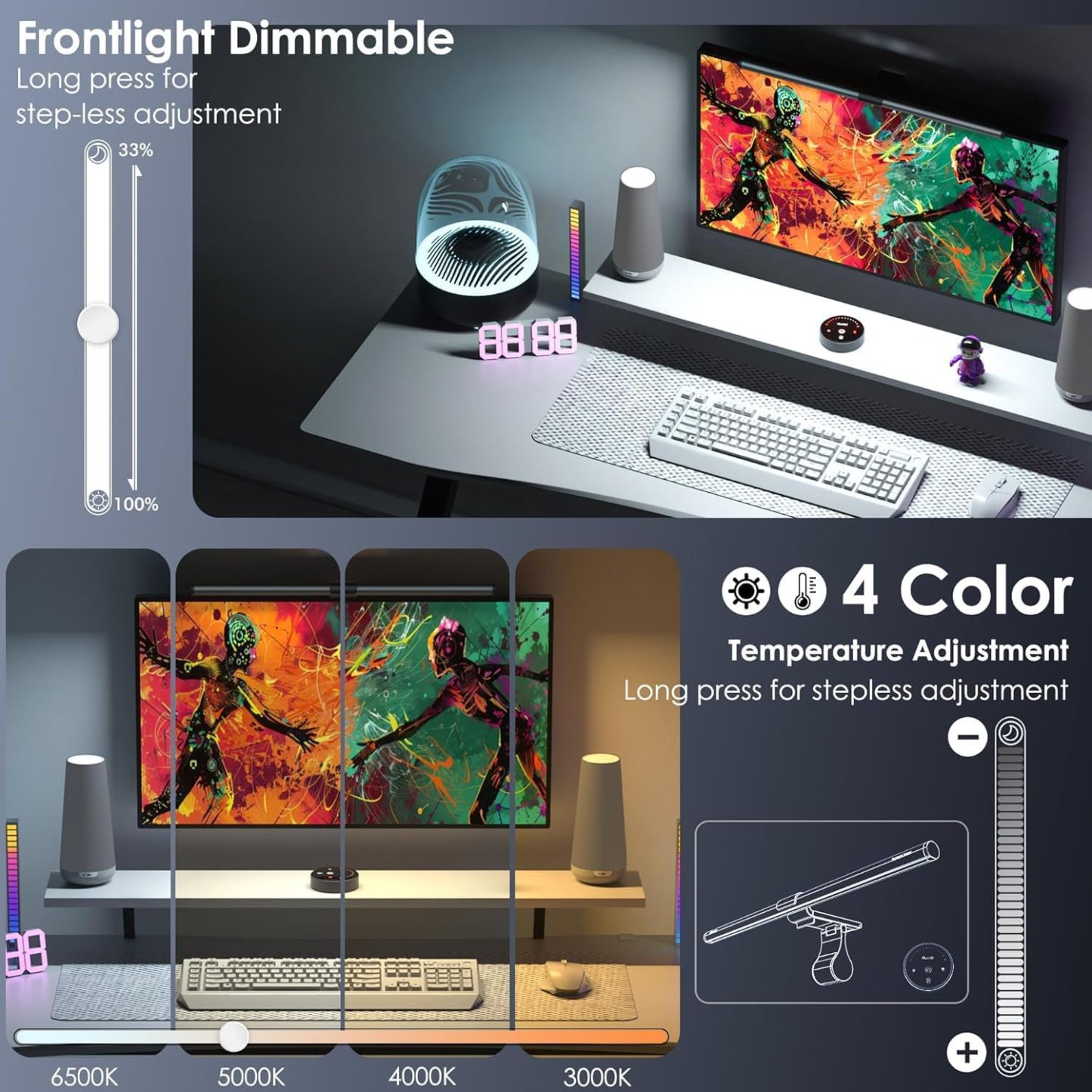 Quntis RGB Pro+ 15 Modes Monitor Light Bar with Remote