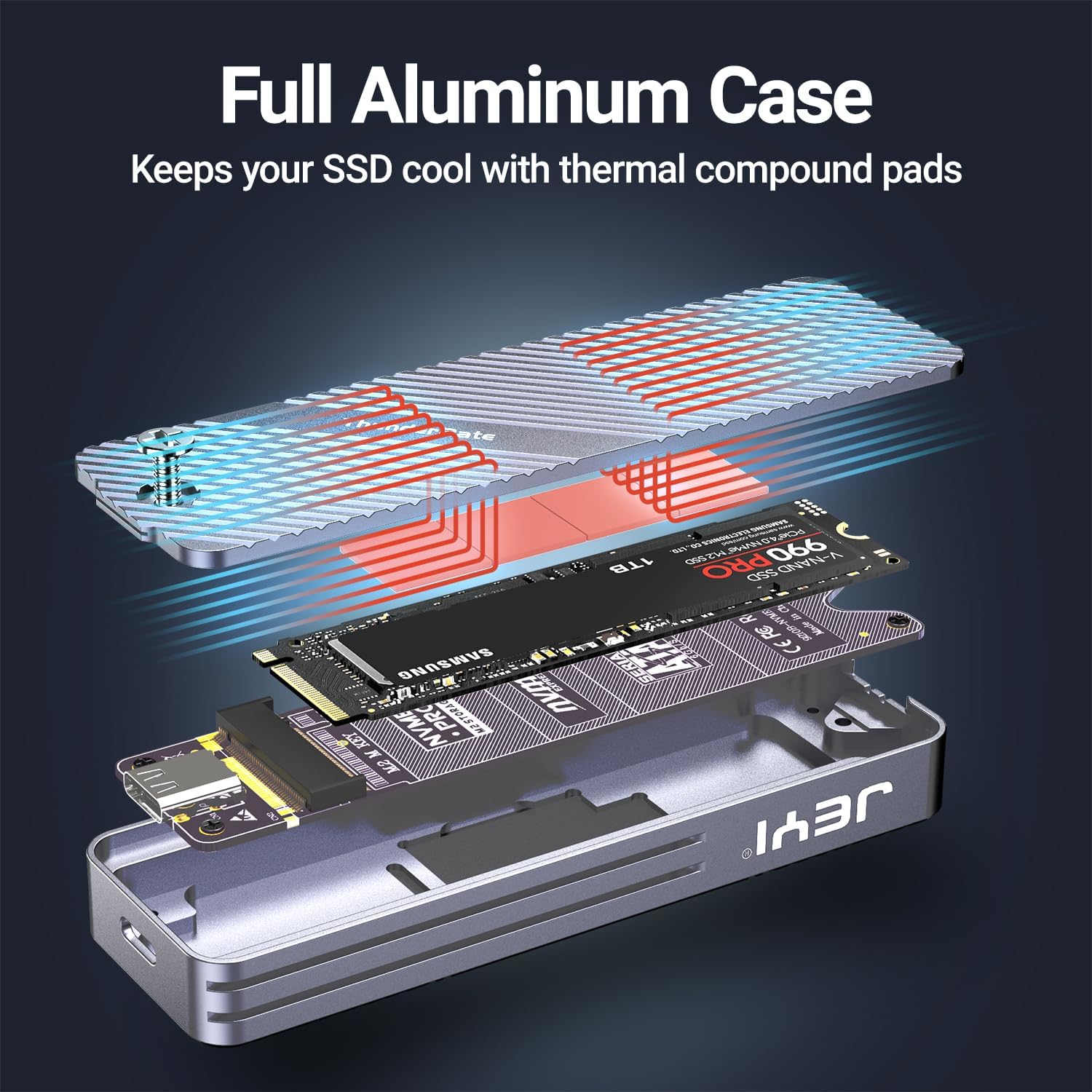 JEYI Visual Smart M.2 Enclosure with Touchscreen and RGB