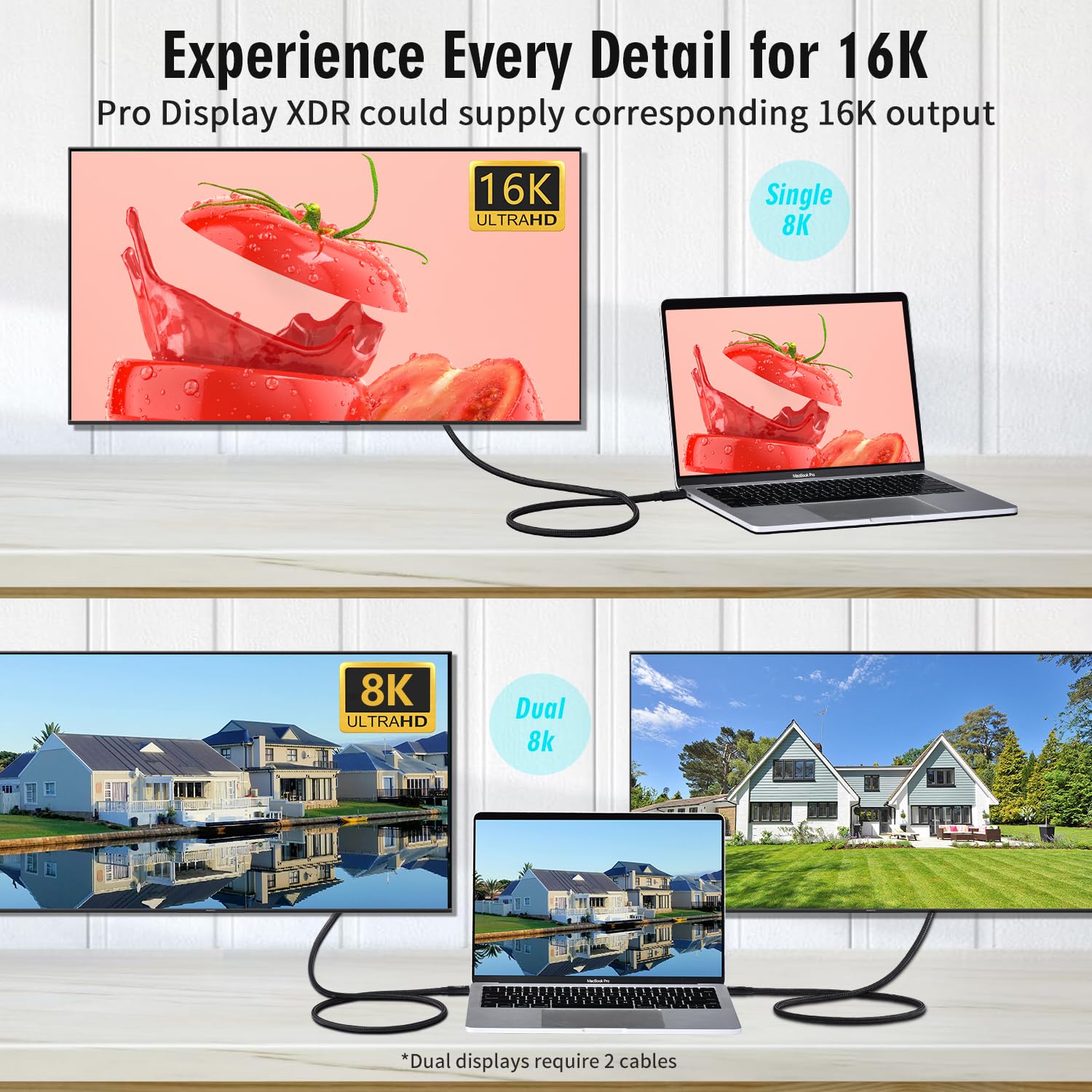 USB-C TB5 80Gbps 240W 16K UHD Cable