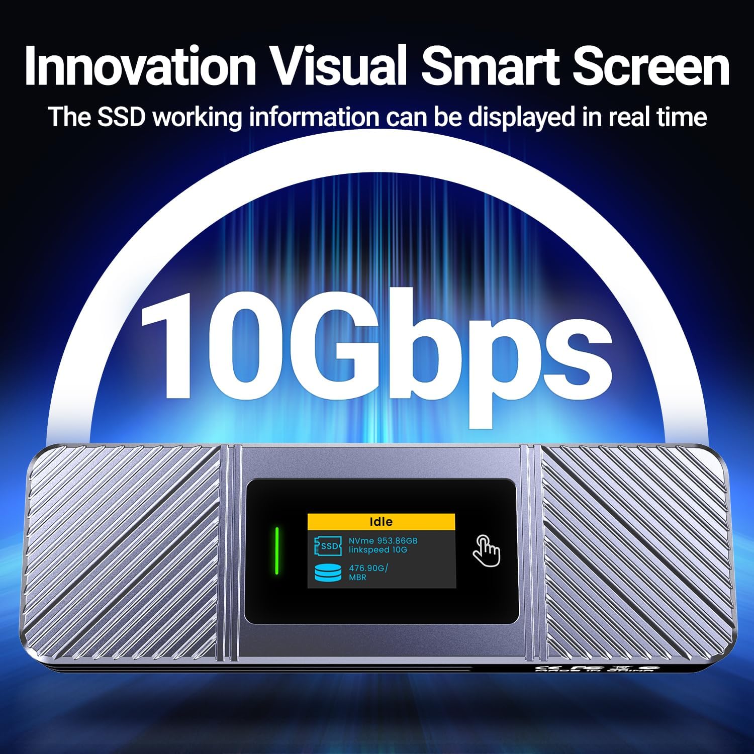 JEYI Visual Smart M.2 Enclosure with Touchscreen and RGB