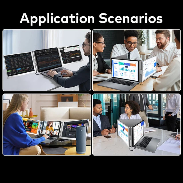 Triple Portable Monitor by One Cable For All Laptops