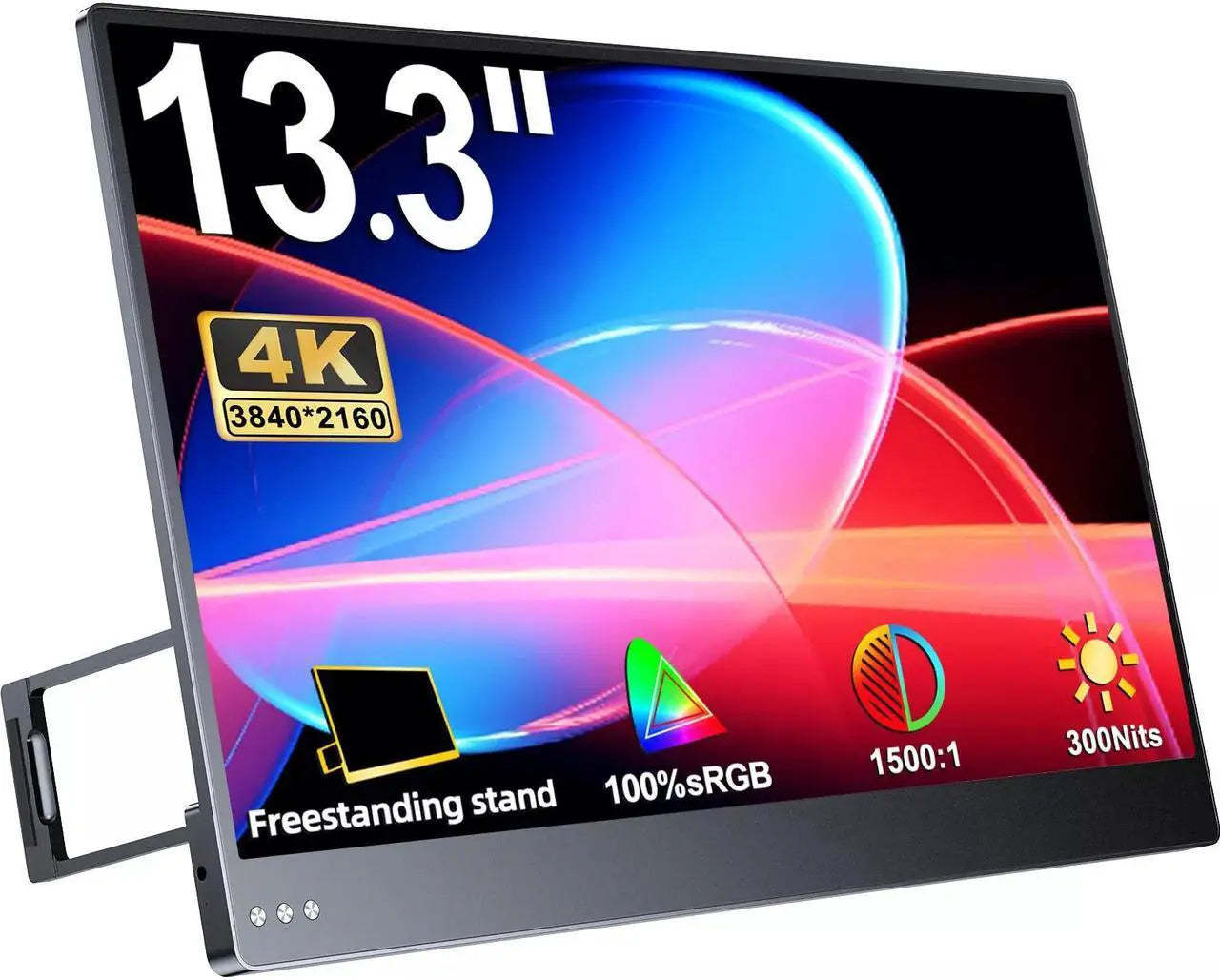 Ultra Slim 13.3" Portable Monitor IPS 4K UHD Laptop Monitor