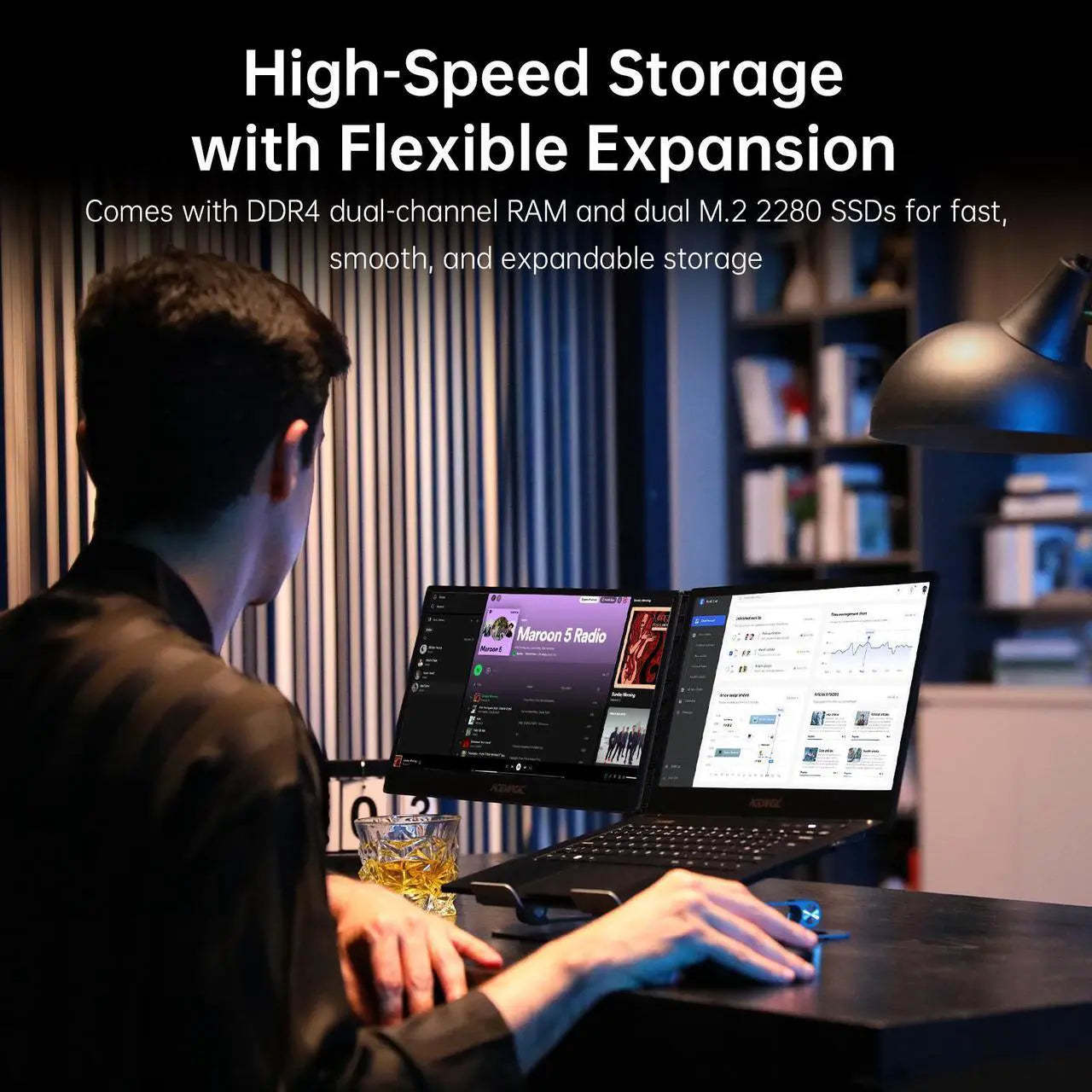 ACEMAGIC Dual-Screen 360° Horizontal Laptop With Intel Core I7-1255U