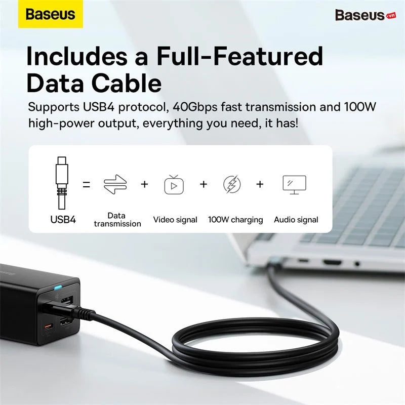 GaN 5Ports Desktop Fast Charger & USB-C HUB