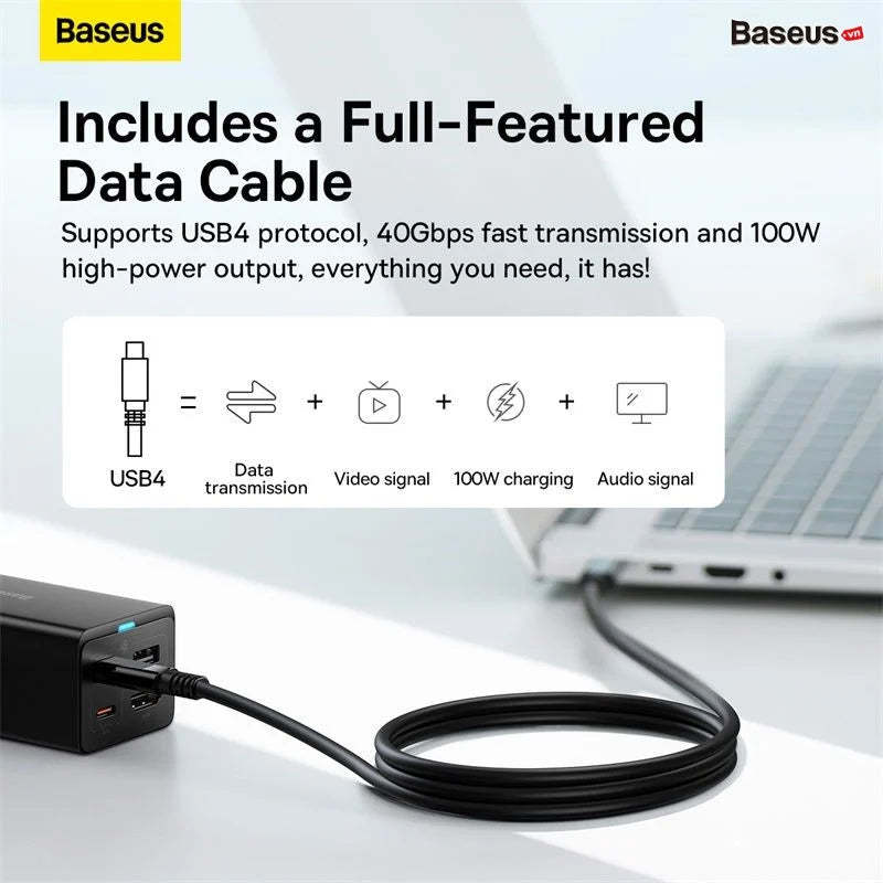 GaN 5Ports Desktop Fast Charger & USB-C HUB