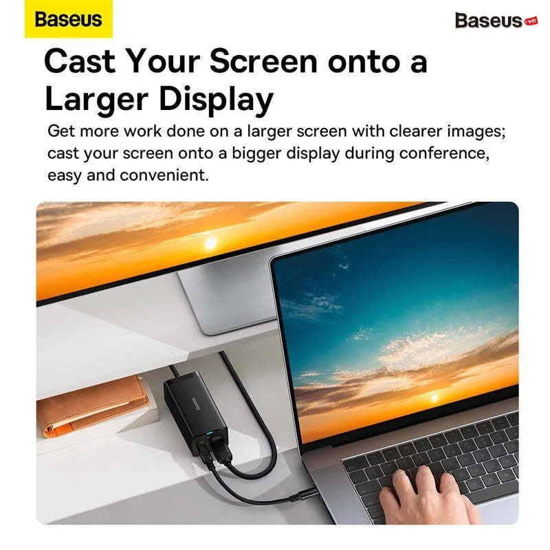 GaN 5Ports Desktop Fast Charger & USB-C HUB