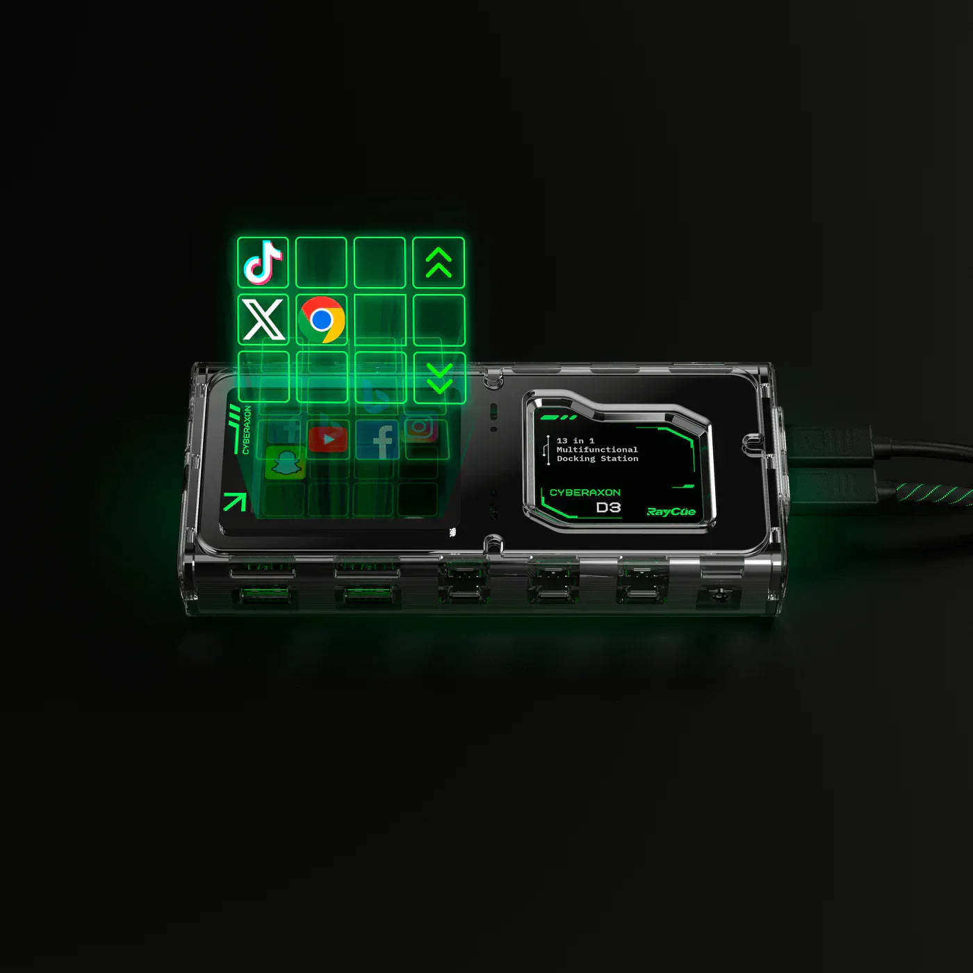 CyberAxon D3: 13-in-1 Multifunctional Stream Control Dock