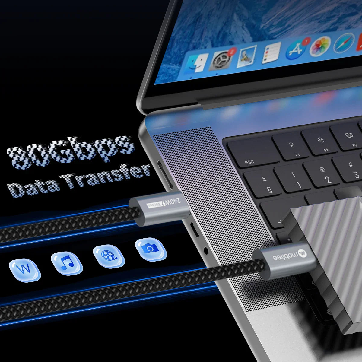 InnoCable - 240W Magnetic 80Gbps Thunderbolt 5-Compatible Cable