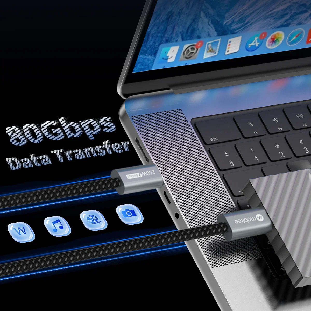 InnoCable - 240W Magnetic 80Gbps Thunderbolt 5-Compatible Cable