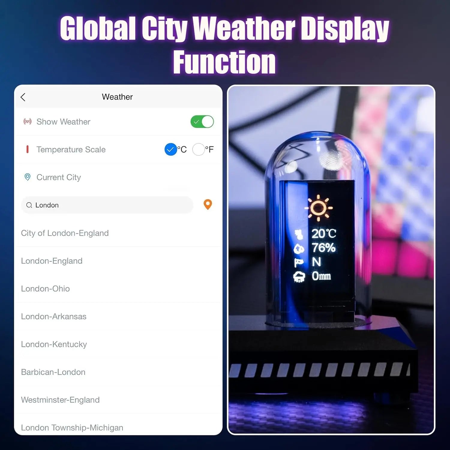 Nixie Tube RGB Retro IPS Glows Digital Clock