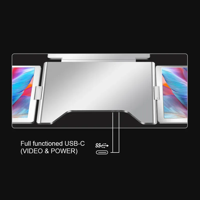 1 Cable for 3 Screens Extender 15.6" Portable Laptop Screen