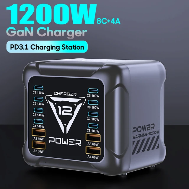1000W 10-Port GaN 4 Desktop Charging Station