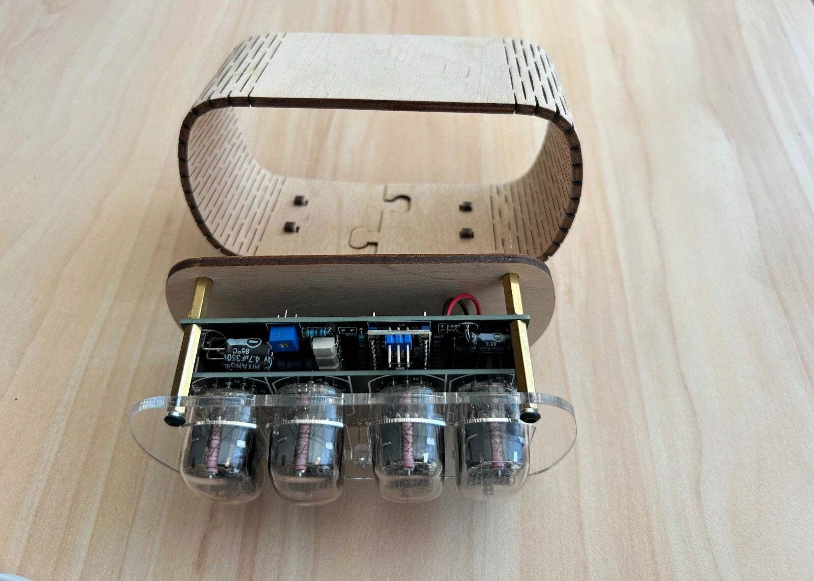 Nixie Clock IN-12 with a Transparent Front Panel