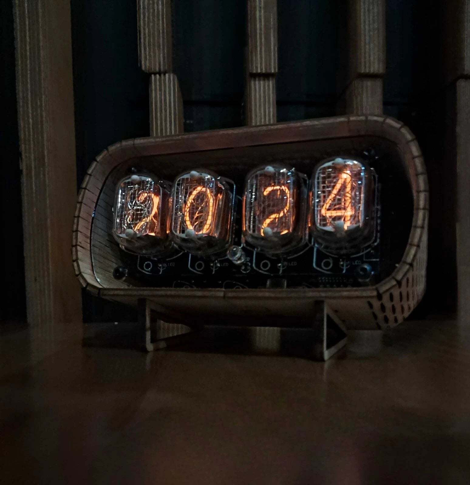 Nixie Clock IN-12 with a Transparent Front Panel