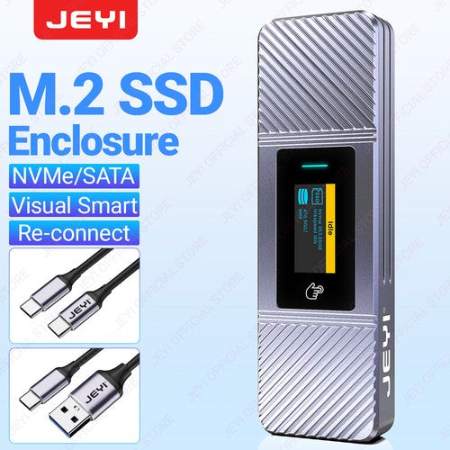 JEYI Visual Smart M.2 Enclosure with Touchscreen and RGB