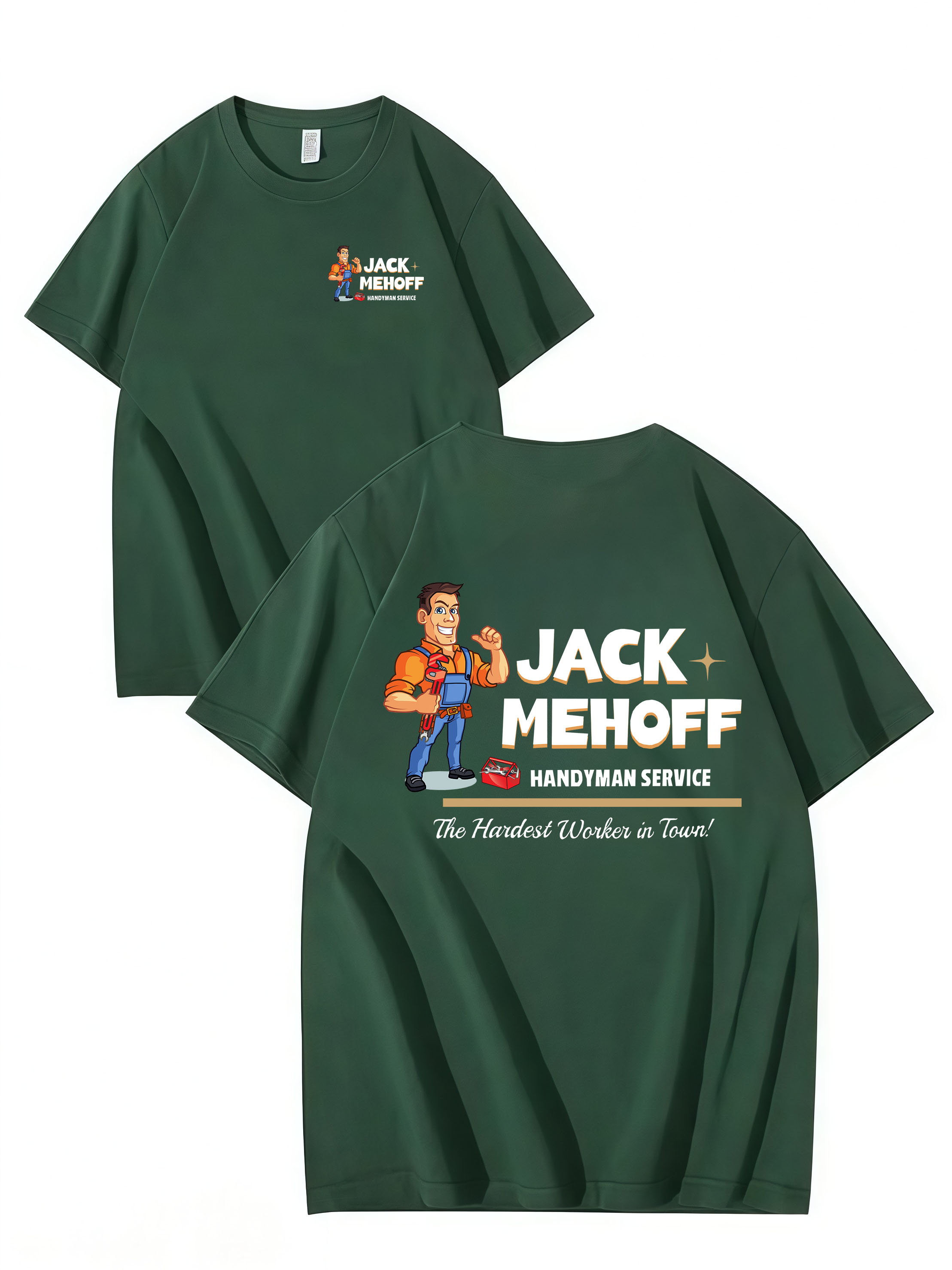Jack Mehoff Handyman Funny T-Shirt – Adult Humor Joke Tee – Unisex Cotton Shirt