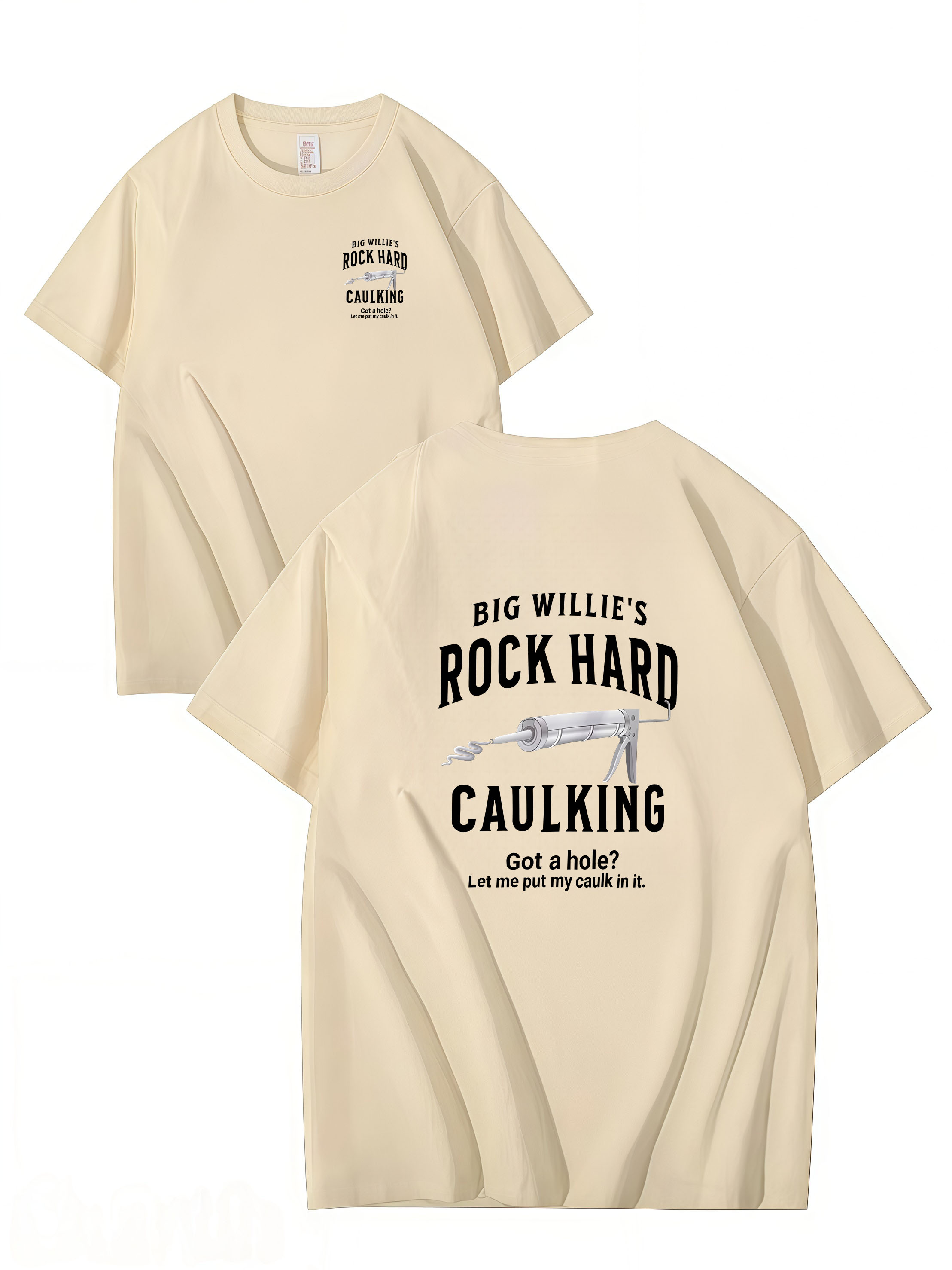 ROCK HARD CAULKING SERVICE, BIG WILLIES, T-SHIRT, UNISEX, COTTON