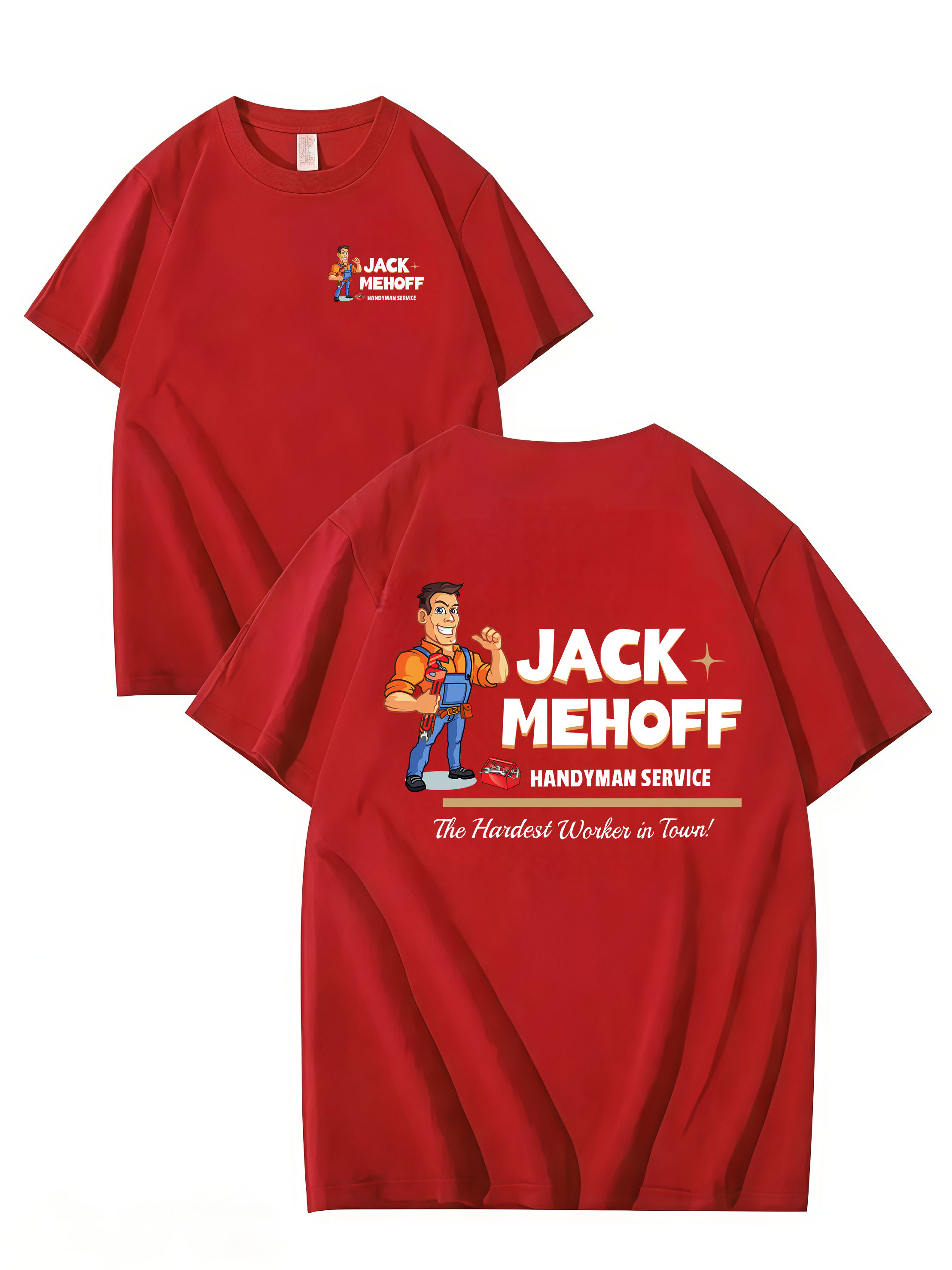 Jack Mehoff Handyman Funny T-Shirt – Adult Humor Joke Tee – Unisex Cotton Shirt