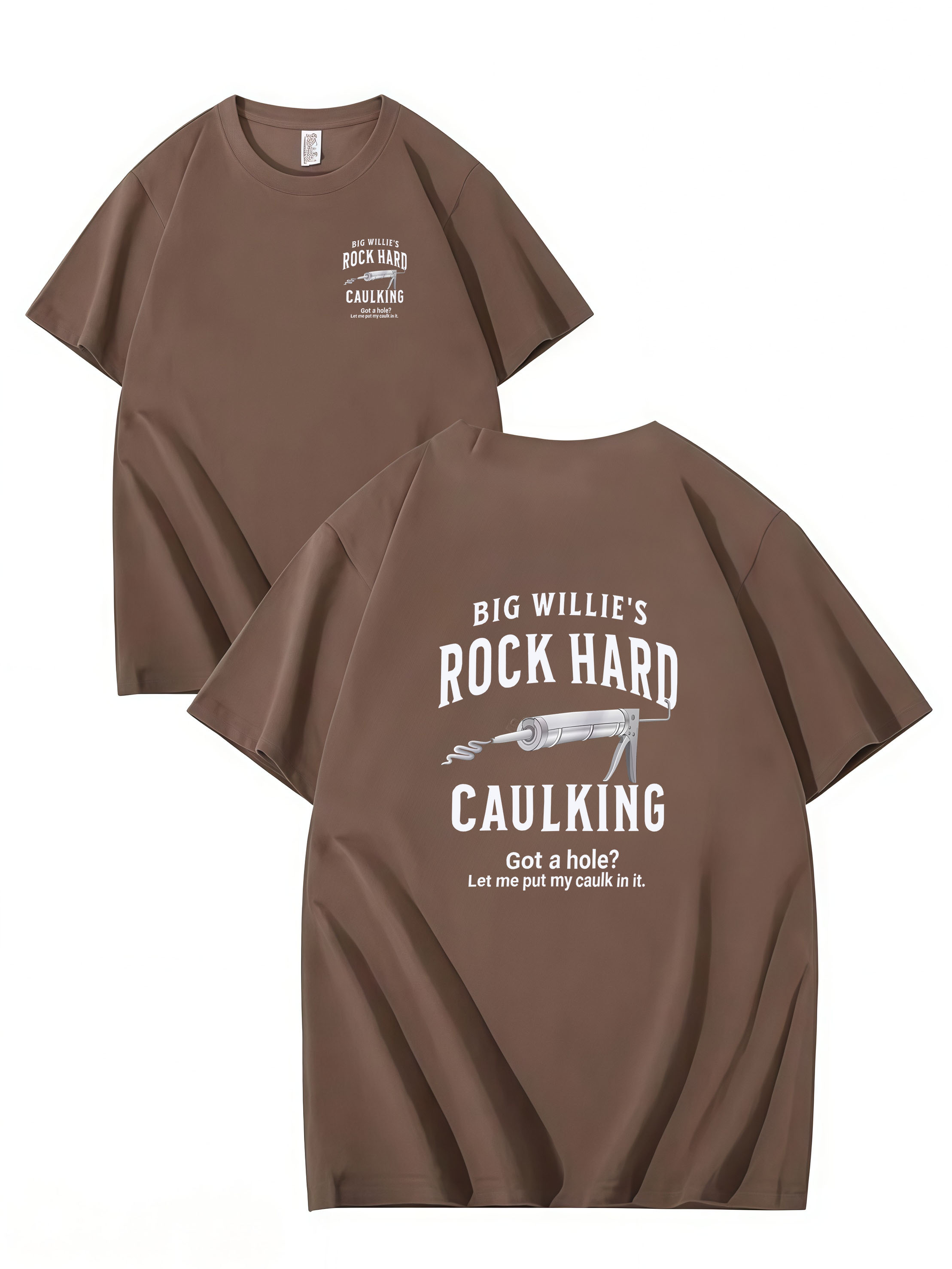 ROCK HARD CAULKING SERVICE, BIG WILLIES, T-SHIRT, UNISEX, COTTON