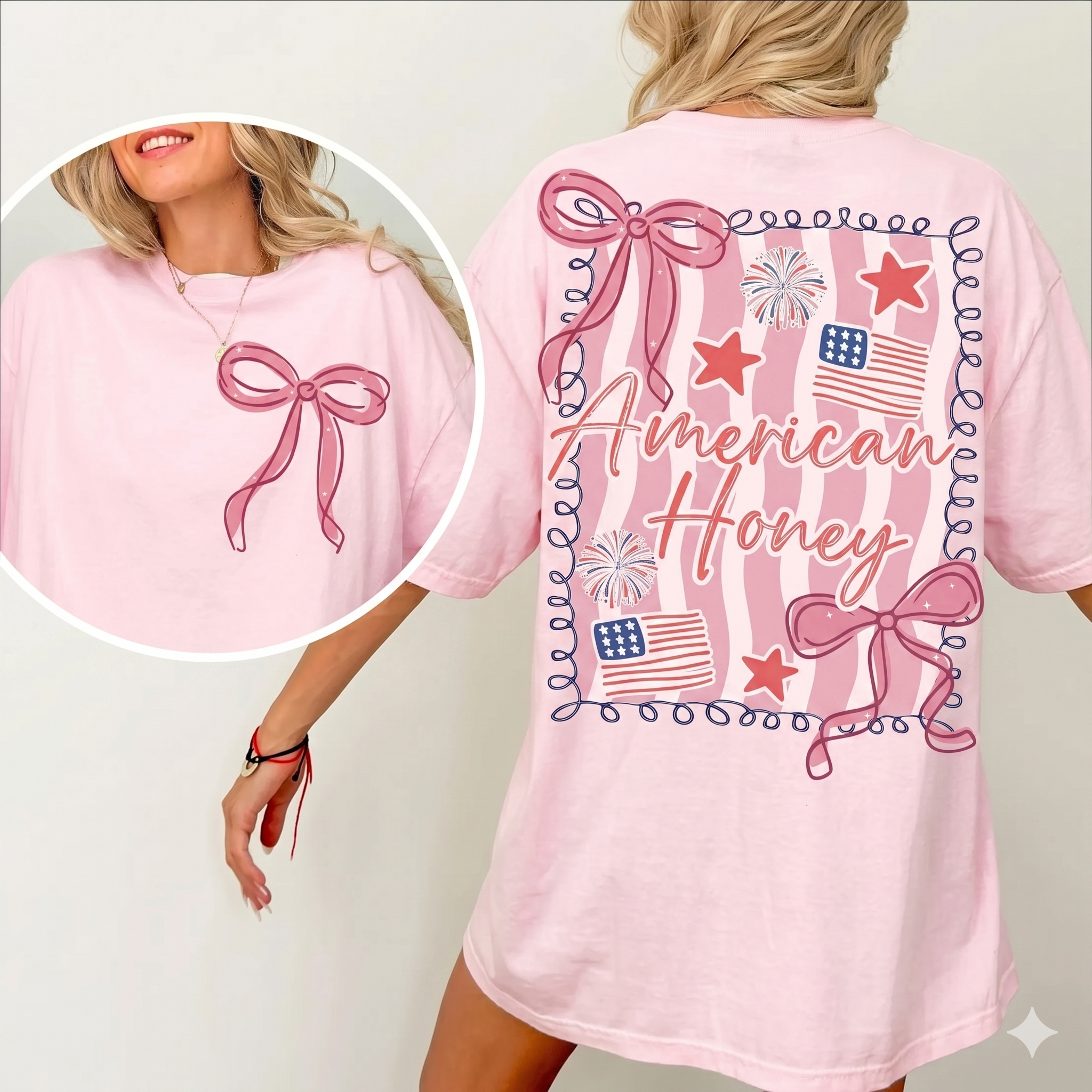 Women's American Honey Coquette 4th of July T-Shirt – Vintage USA Merica