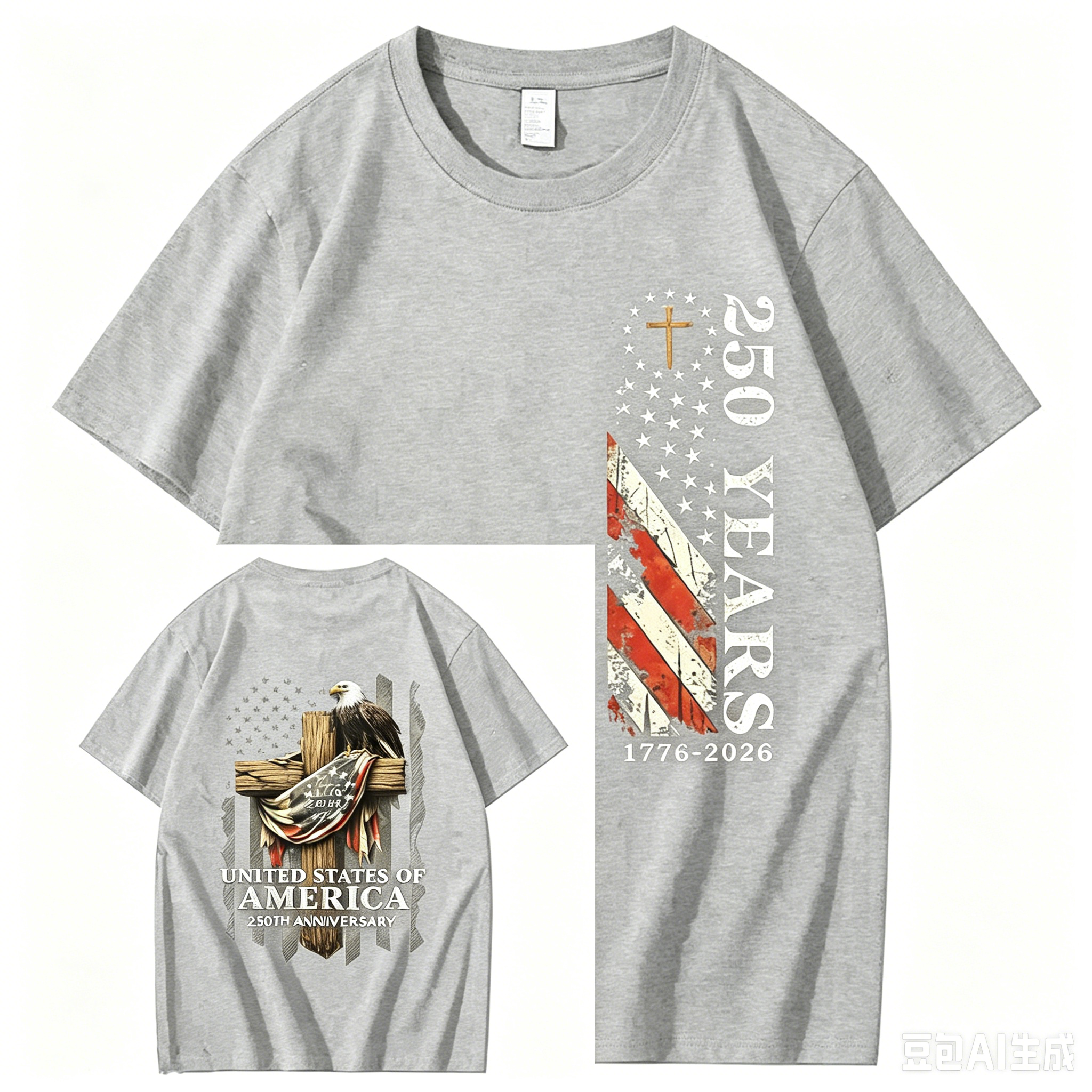 250 Years 1776-2026 250th Birthday Eagle T-Shirt