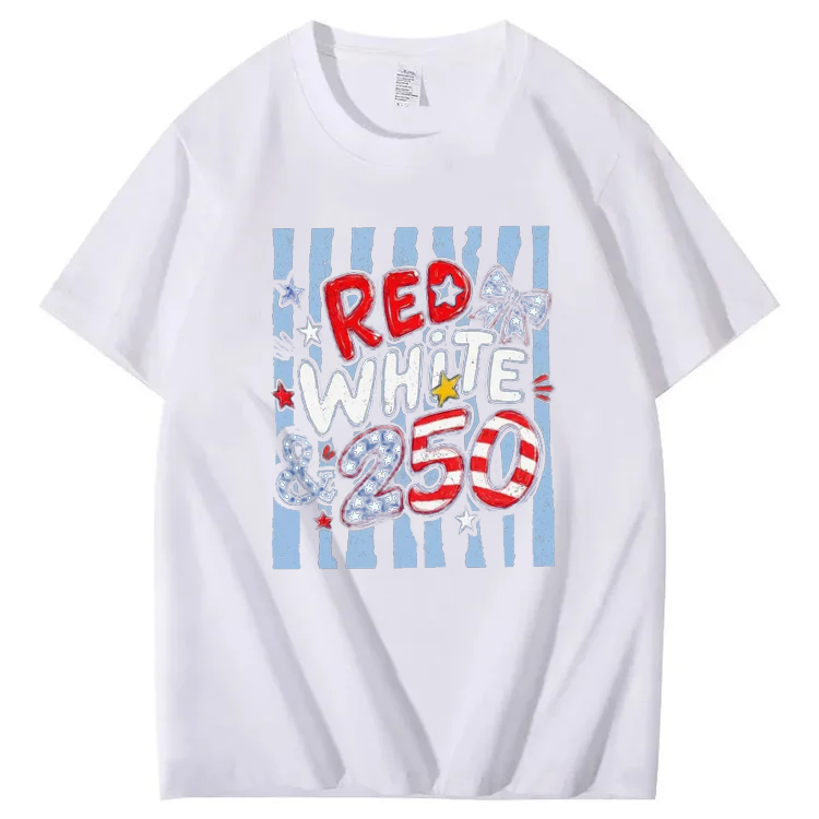 250th Anniversary Shirt – Red White and 250 Patriotic 4th of July Tee