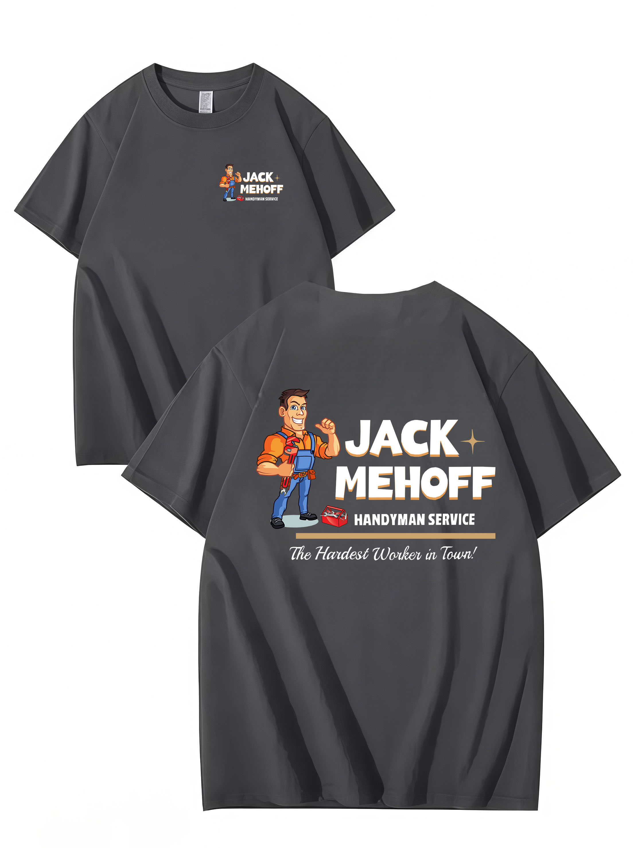 Jack Mehoff Handyman Funny T-Shirt – Adult Humor Joke Tee – Unisex Cotton Shirt